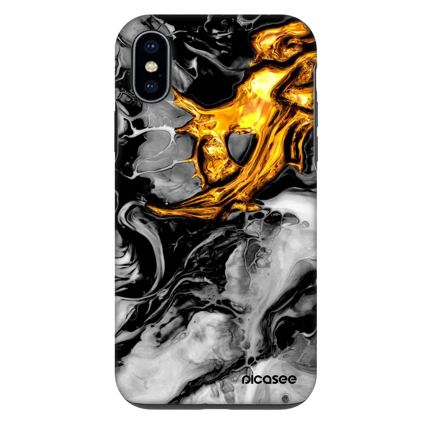 Fashion Case pro Apple iPhone X/XS - Black Gold 2