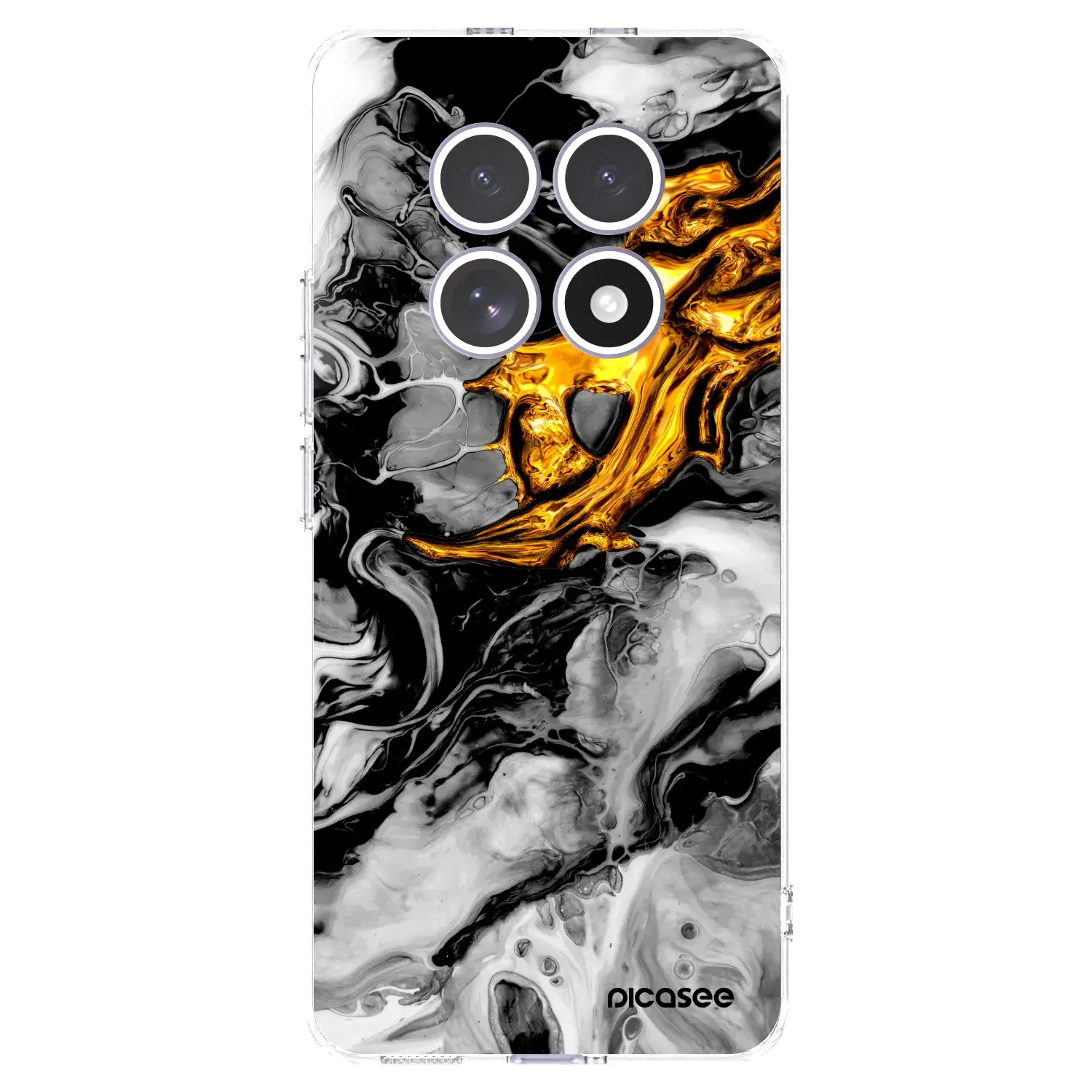 Silikonový průhledný obal pro Xiaomi Redmi Note 15 4G - Black Gold 2