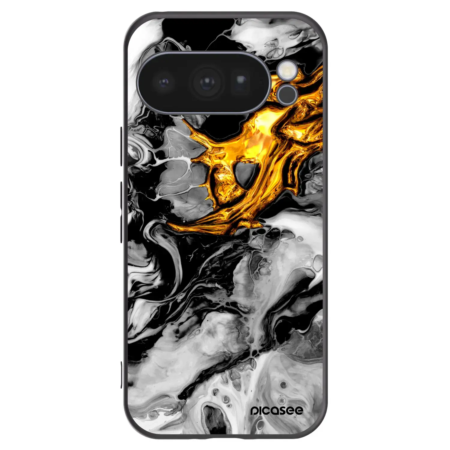 Silikonový černý obal pro Google Pixel 10 Pro - Black Gold 2