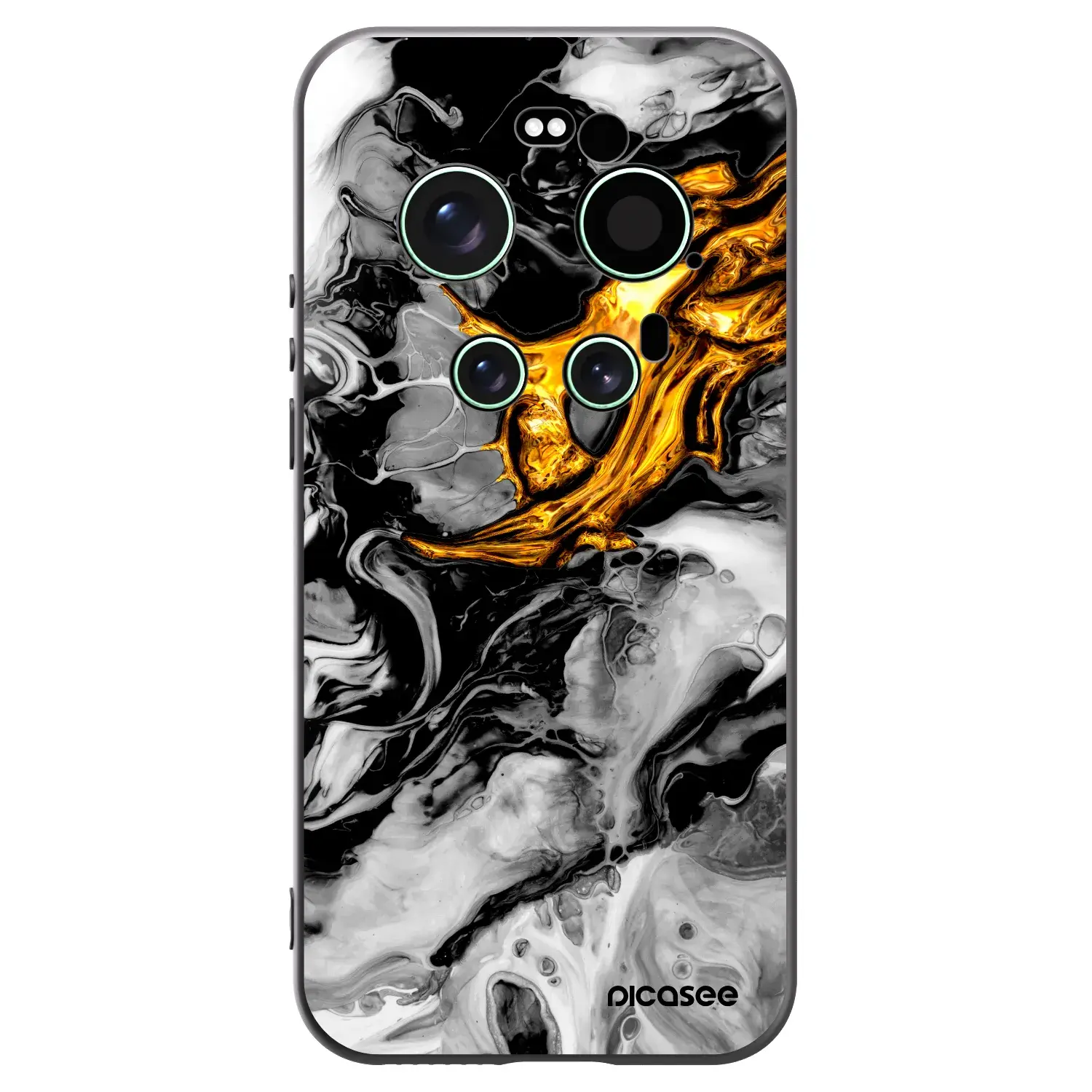Silikonový černý obal pro Xiaomi 17 Ultra - Black Gold 2