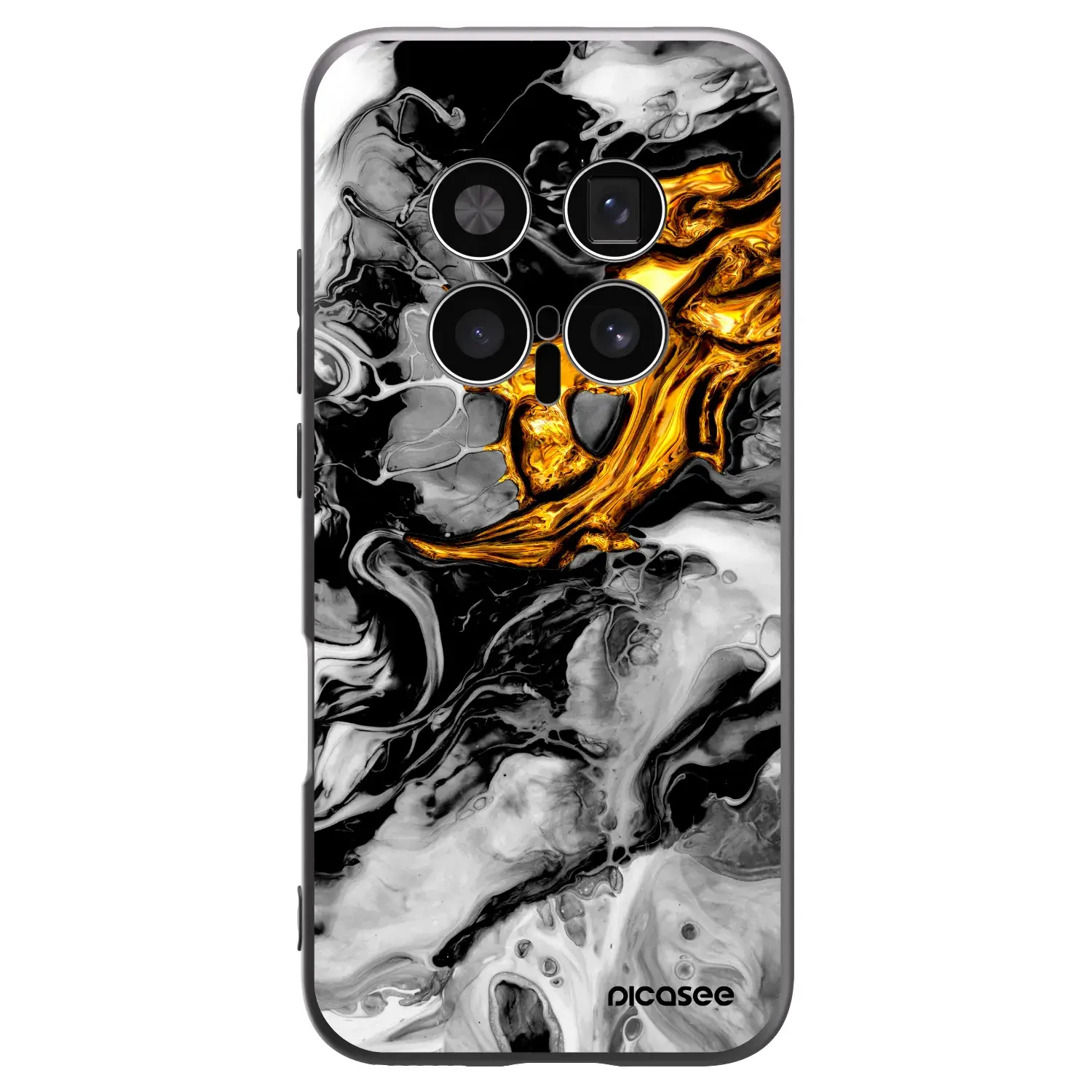 Silikonový černý obal pro Honor Magic8 Pro 5G - Black Gold 2