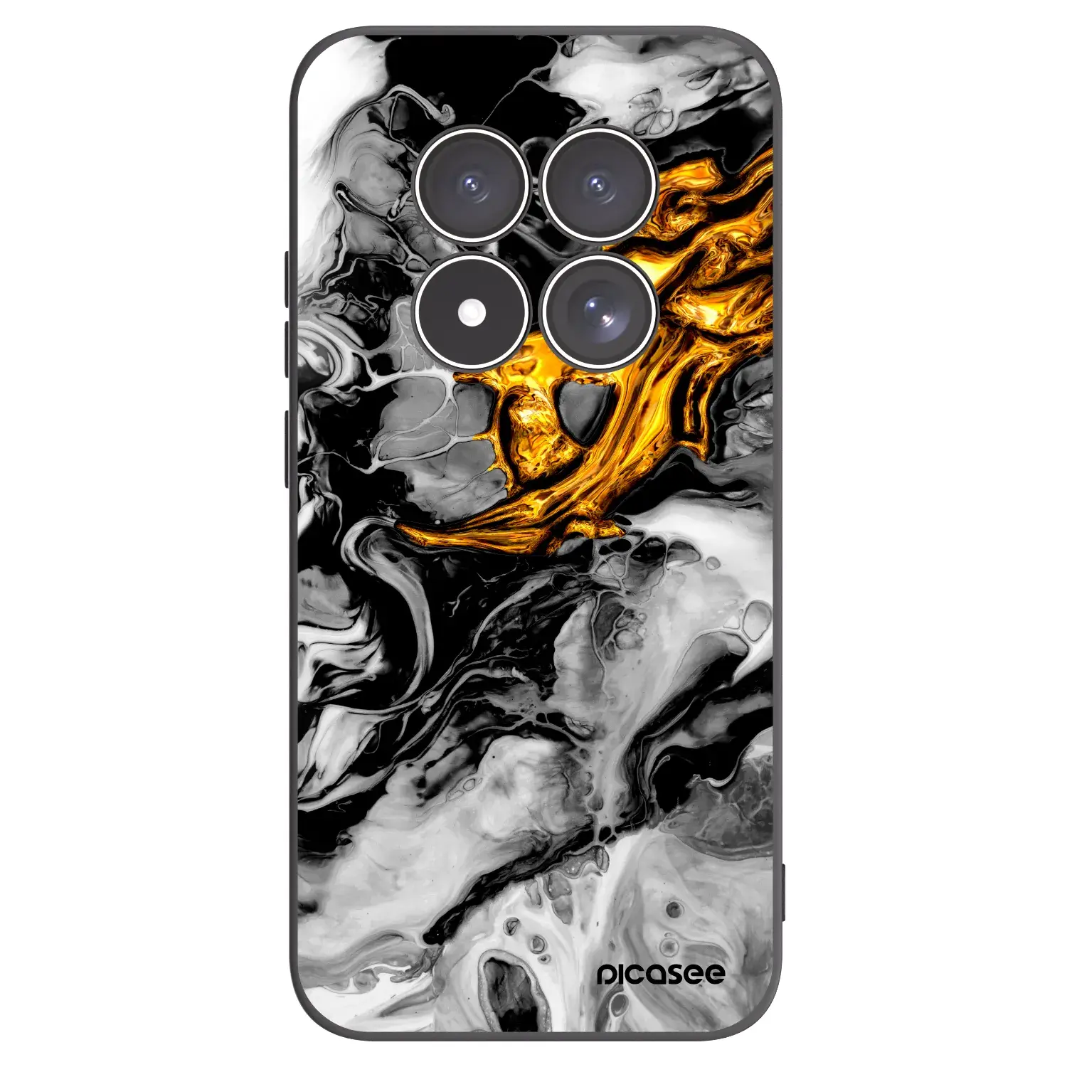 Silikonový černý obal pro Xiaomi Redmi Note 15 Pro 5G - Black Gold 2