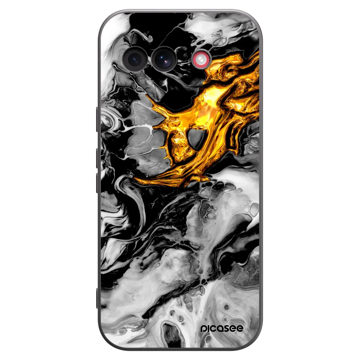 Silikonový černý obal pro Google Pixel 10a - Black Gold 2