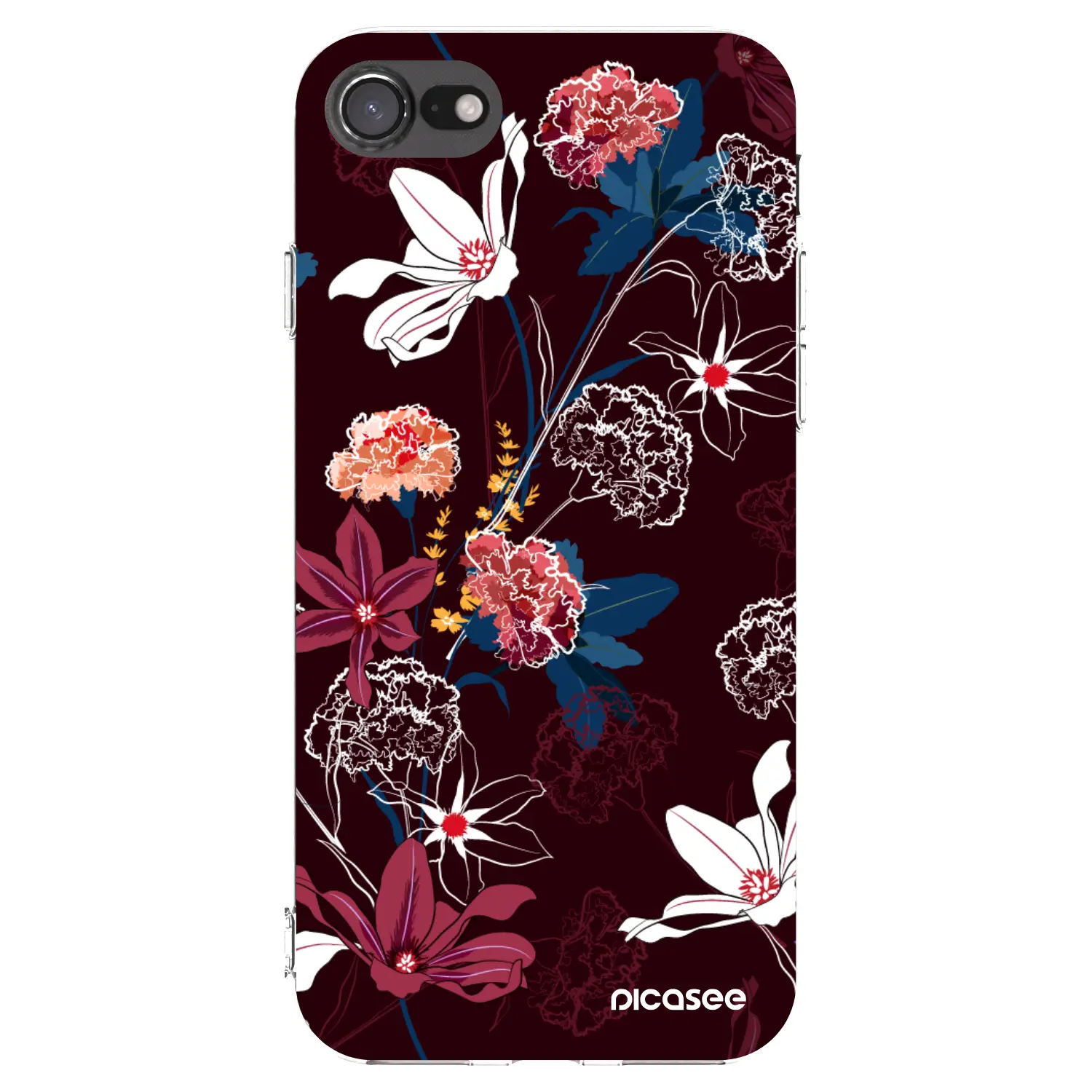 Silikonový průhledný obal pro Apple iPhone SE 2020 - Dark Meadow