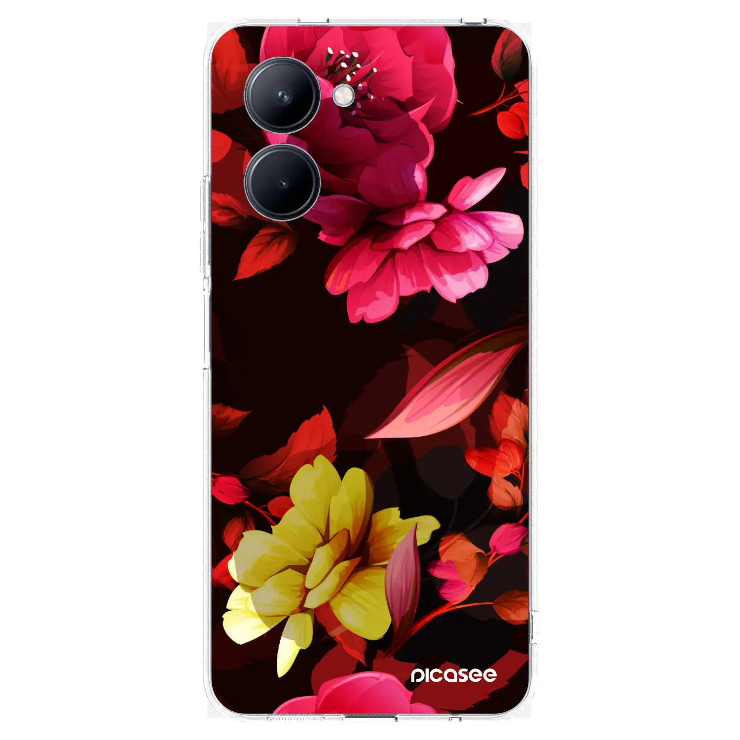 Silikonový průhledný obal pro Realme C33 (2023) - Dark Peonny