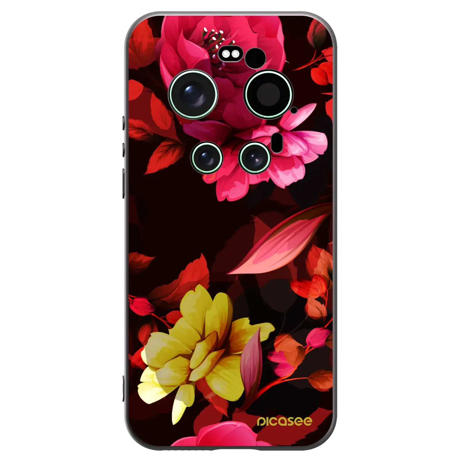 Silikonový černý obal pro Xiaomi 17 Ultra - Dark Peonny