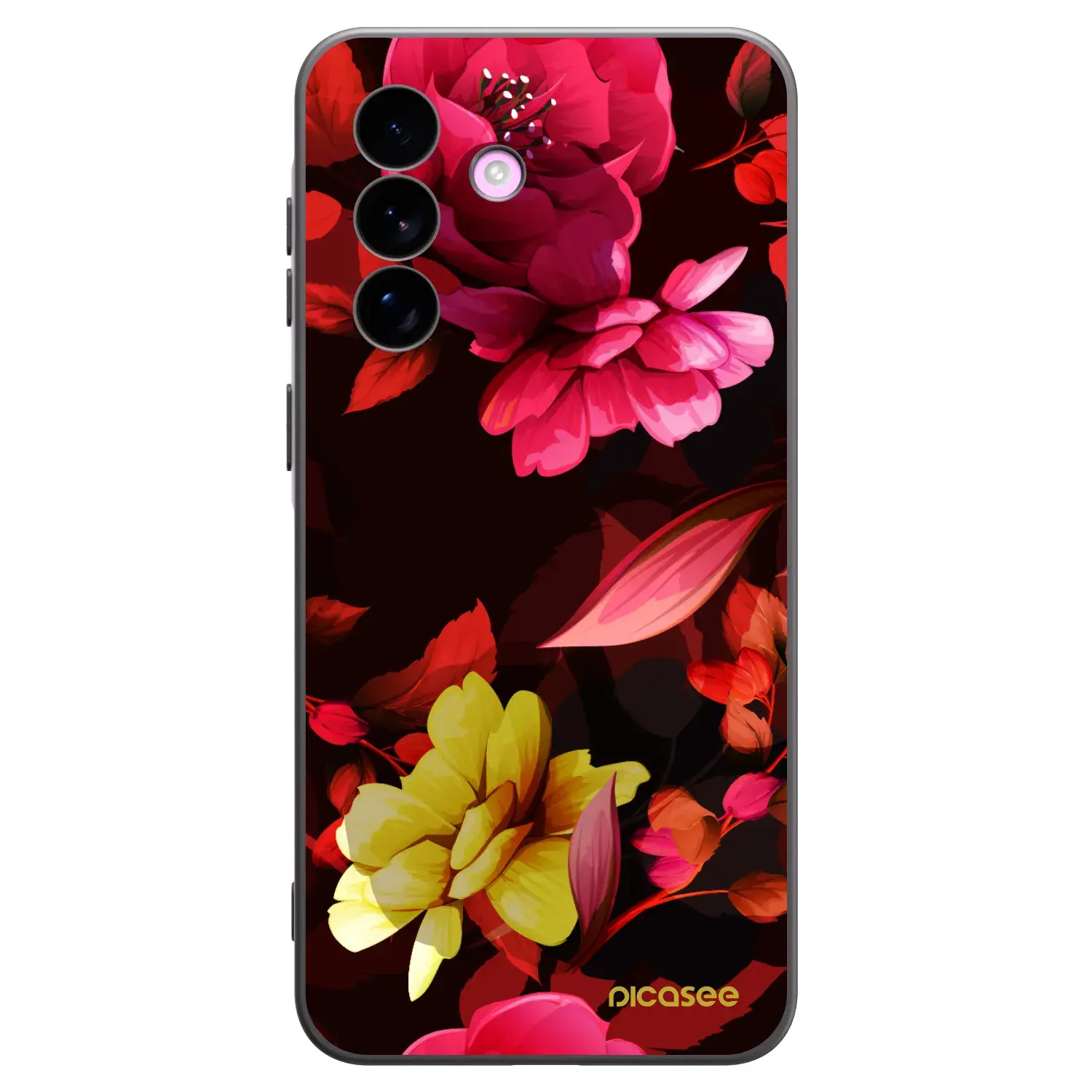 Silikonový černý obal pro Samsung Galaxy A57 5G - Dark Peonny