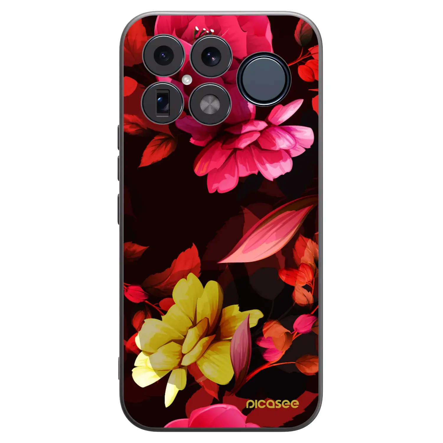 Silikonový černý obal pro Xiaomi Poco F8 Ultra - Dark Peonny
