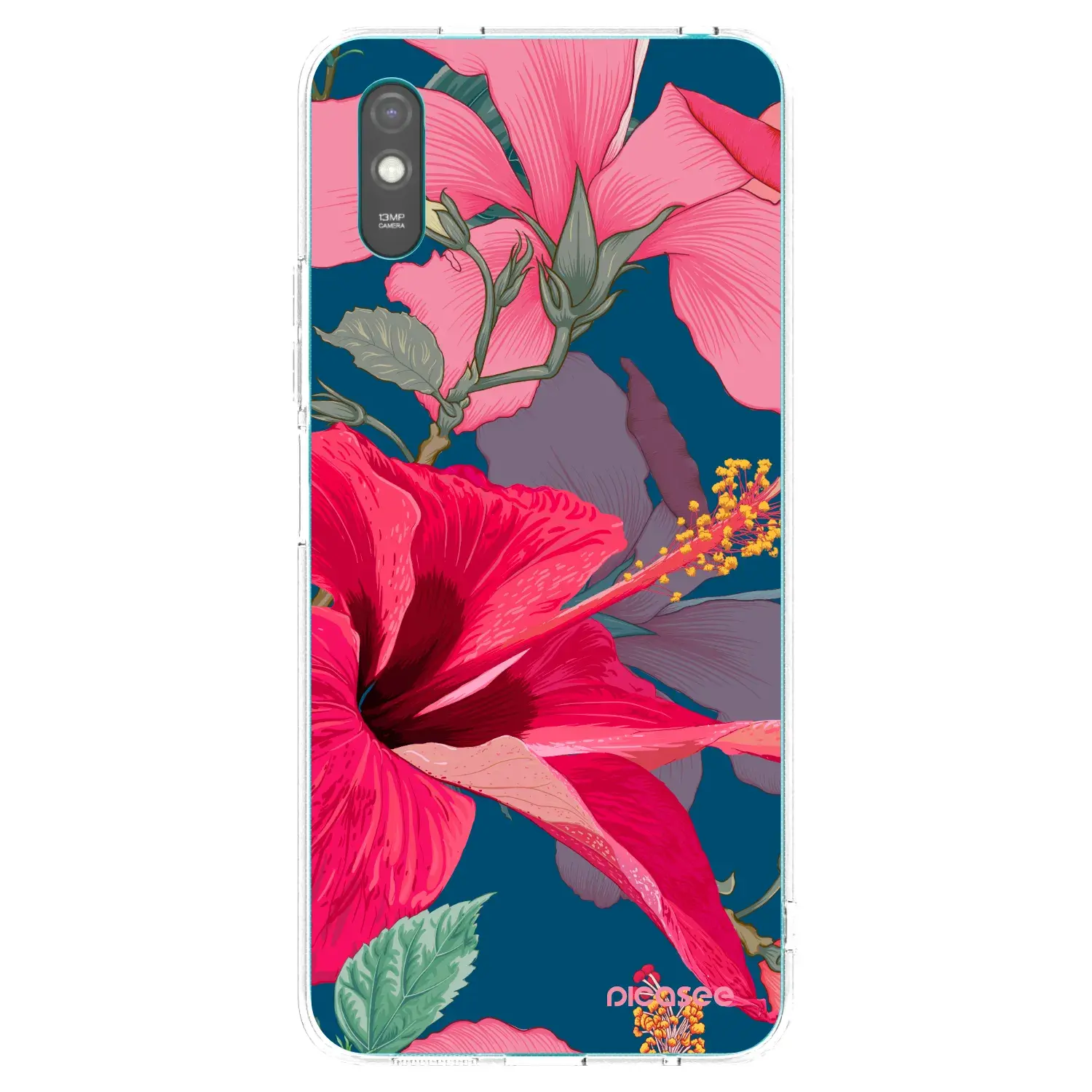 Silikonový průhledný obal pro Xiaomi Redmi 9AT - Hibiscus