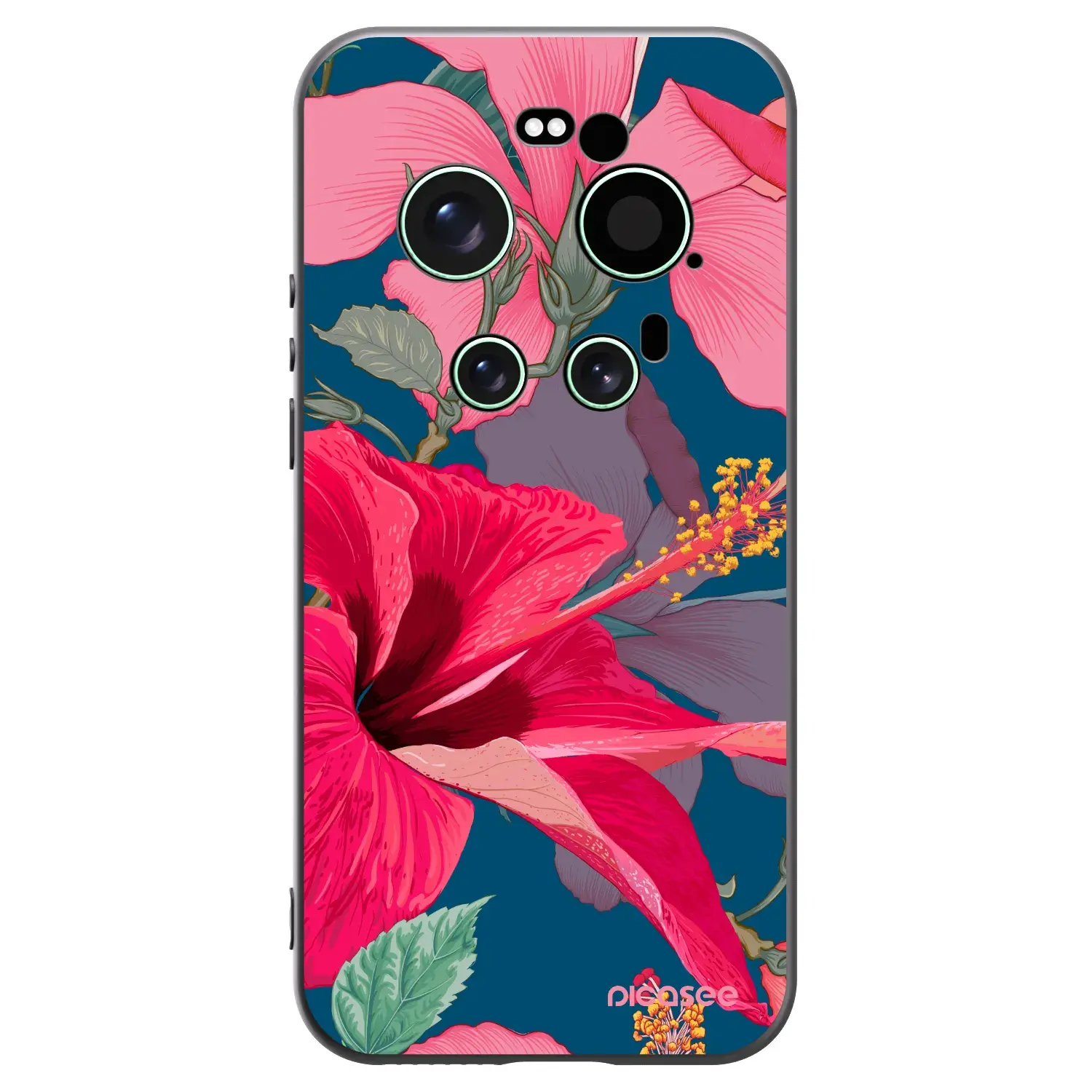 Silikonový černý obal pro Xiaomi 17 Ultra - Hibiscus