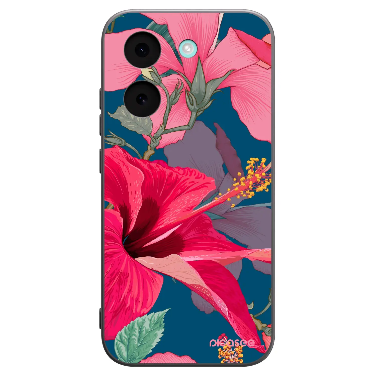 Silikonový černý obal pro Xiaomi Poco X8 Pro - Hibiscus