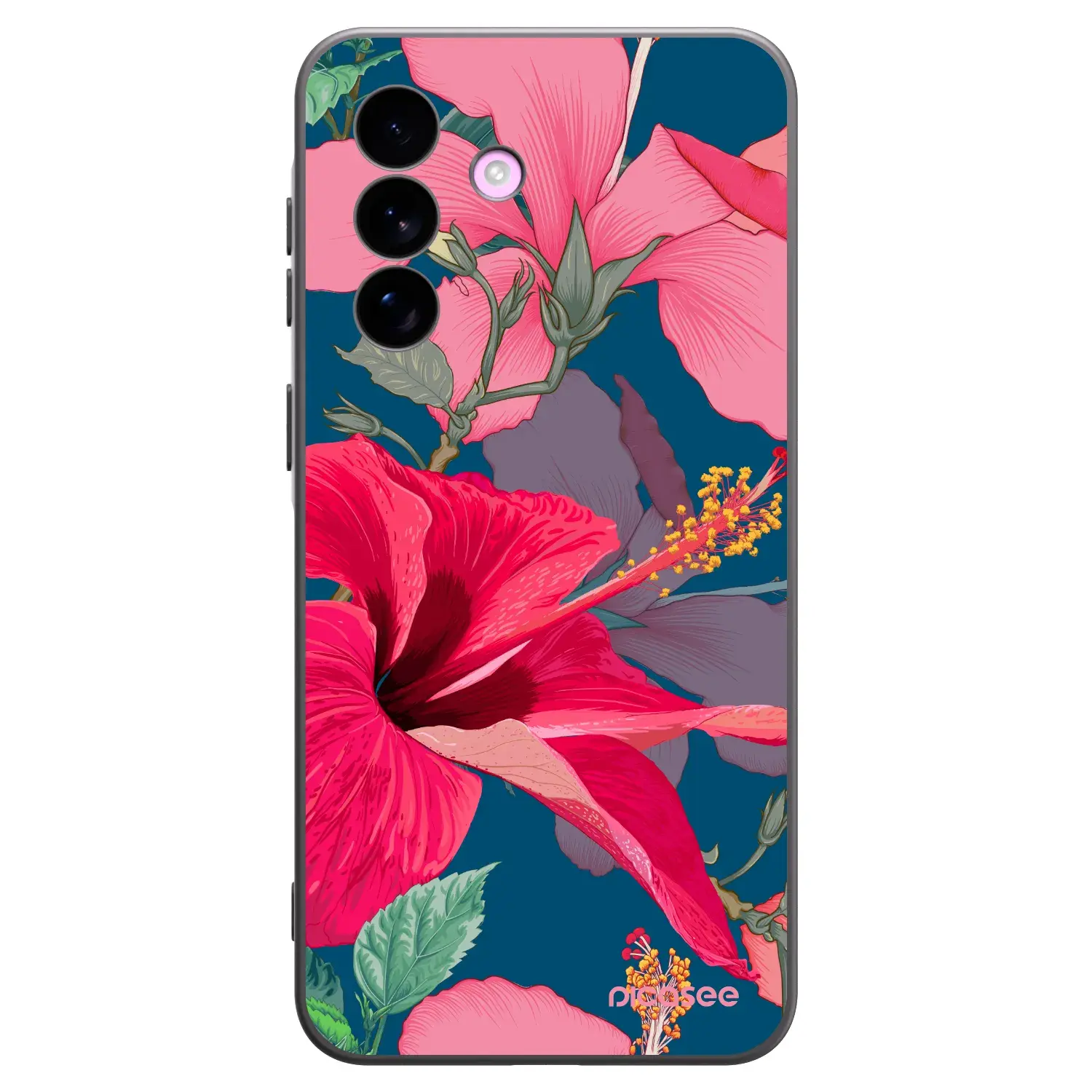 Silikonový černý obal pro Samsung Galaxy A57 5G - Hibiscus