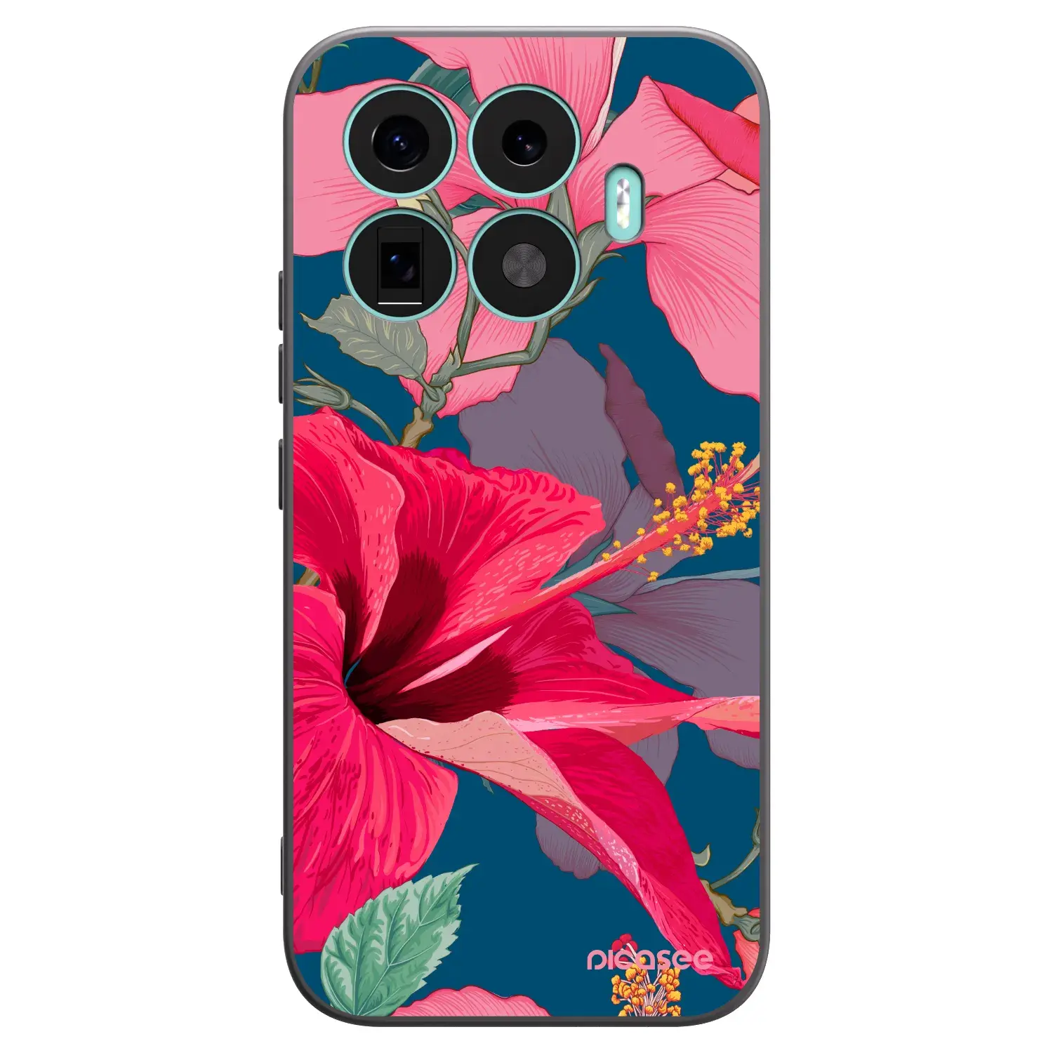 Silikonový černý obal pro Xiaomi 17T - Hibiscus