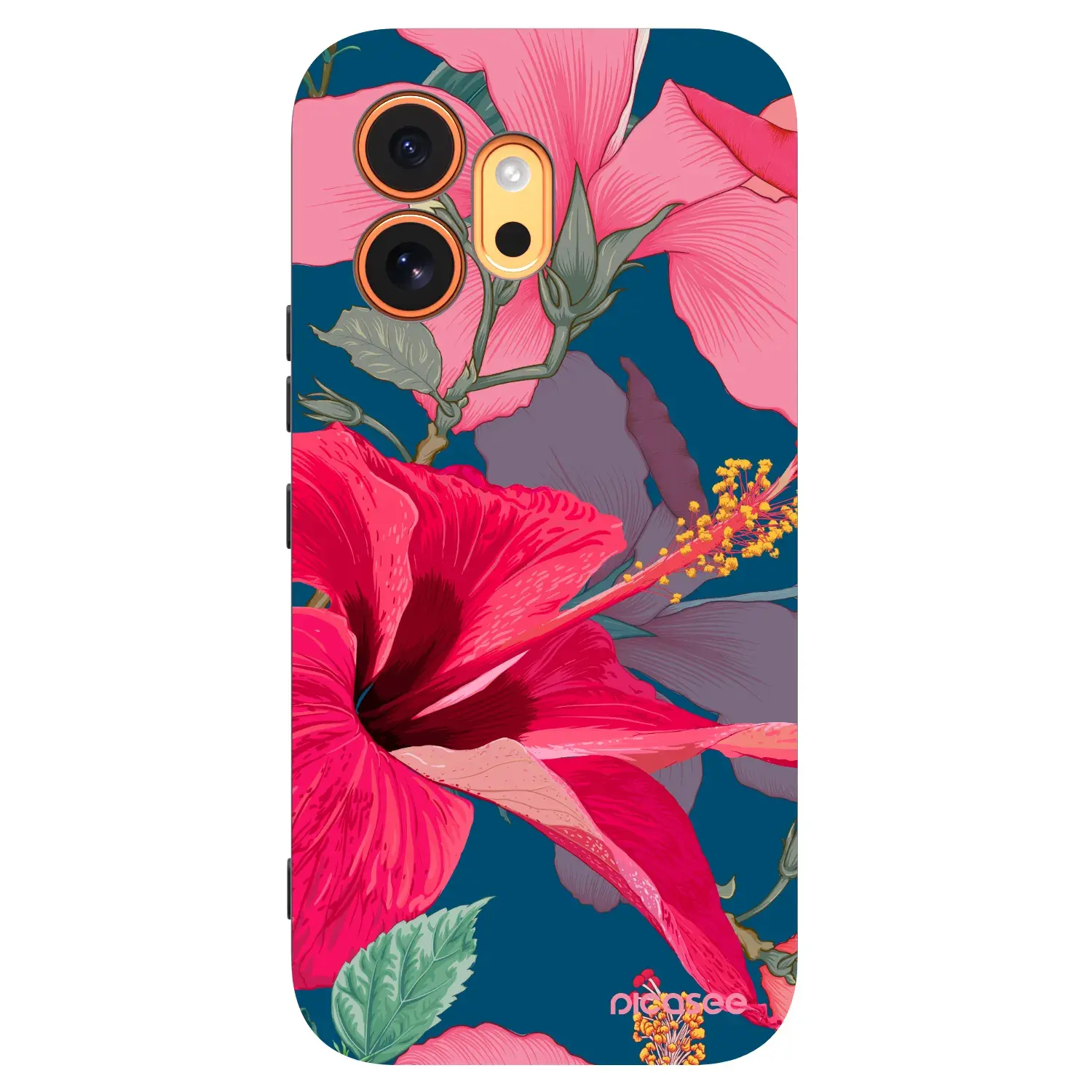 Silikonový černý obal pro Honor 600 - Hibiscus