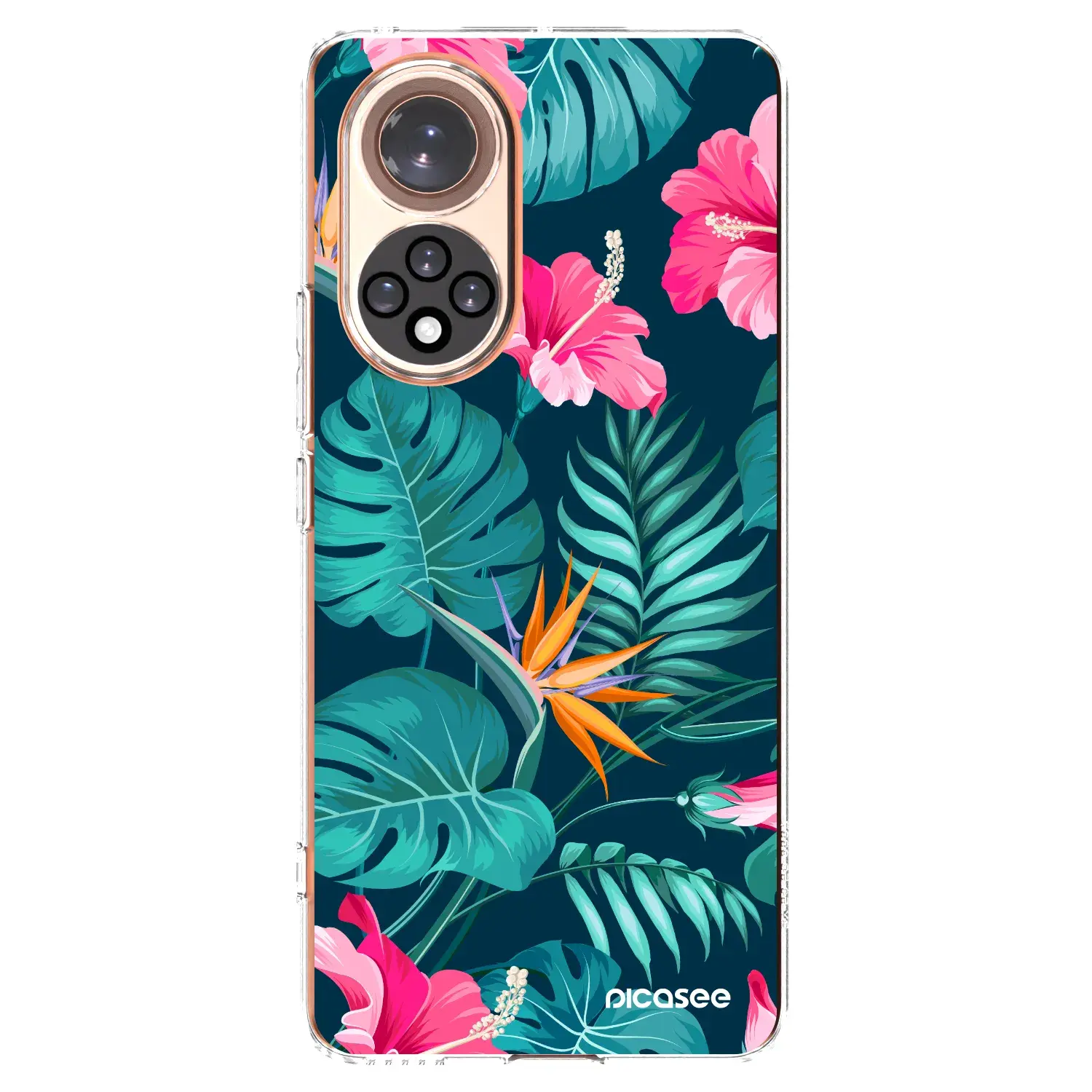 Silikonový průhledný obal pro Huawei Nova 9 - Pink Monstera