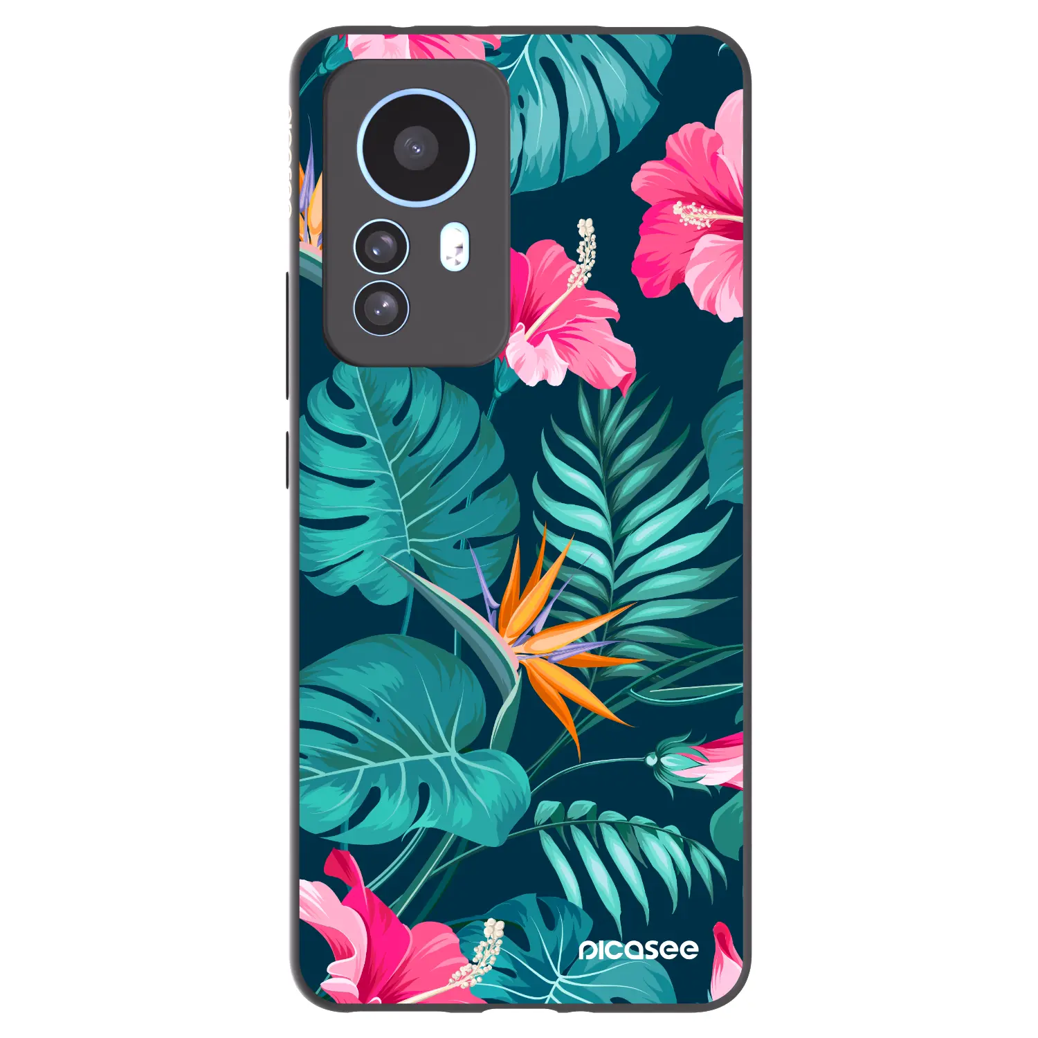 Silikonový černý obal pro Xiaomi 12T Pro - Pink Monstera