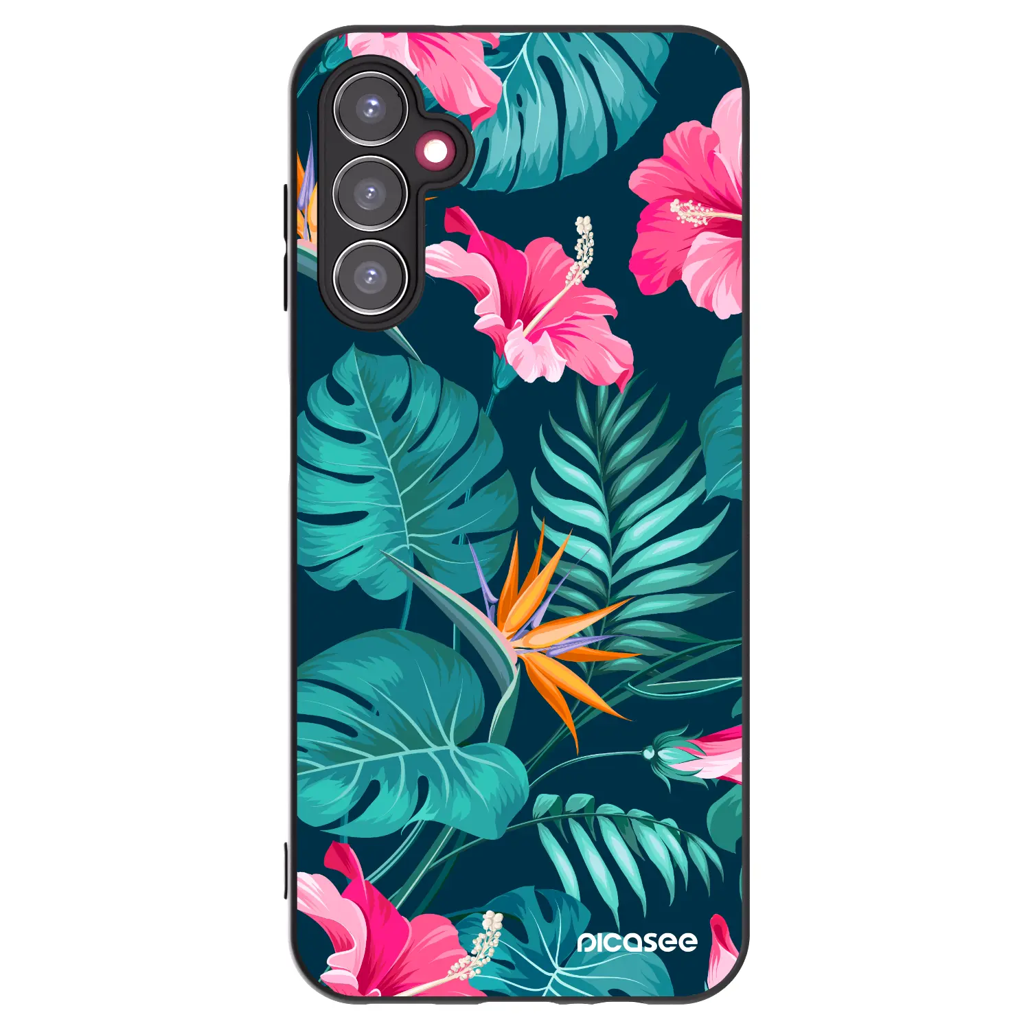 Silikonový černý obal pro Samsung Galaxy A14 5G A146P - Pink Monstera