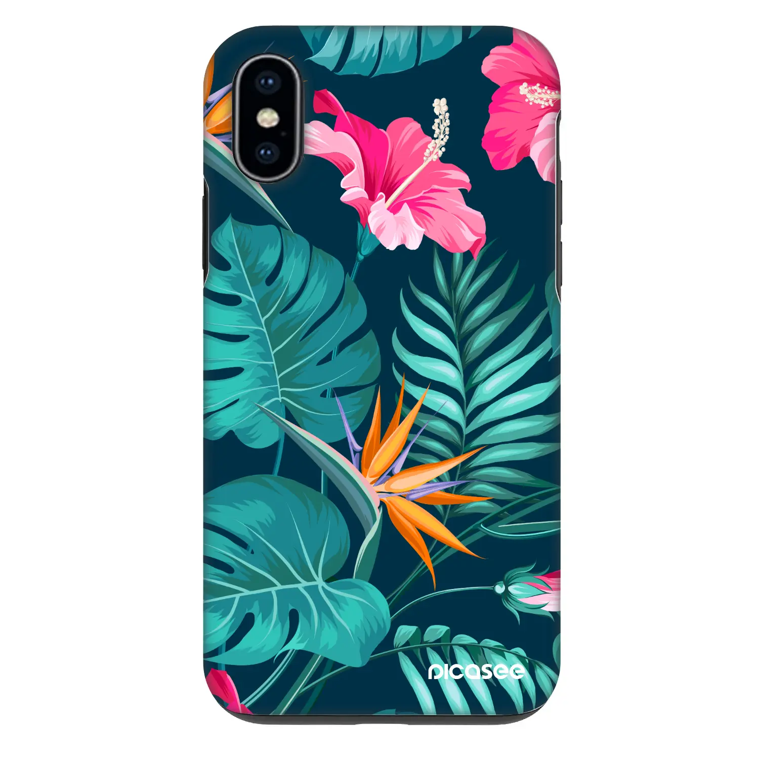 Fashion Case pro Apple iPhone X/XS - Pink Monstera