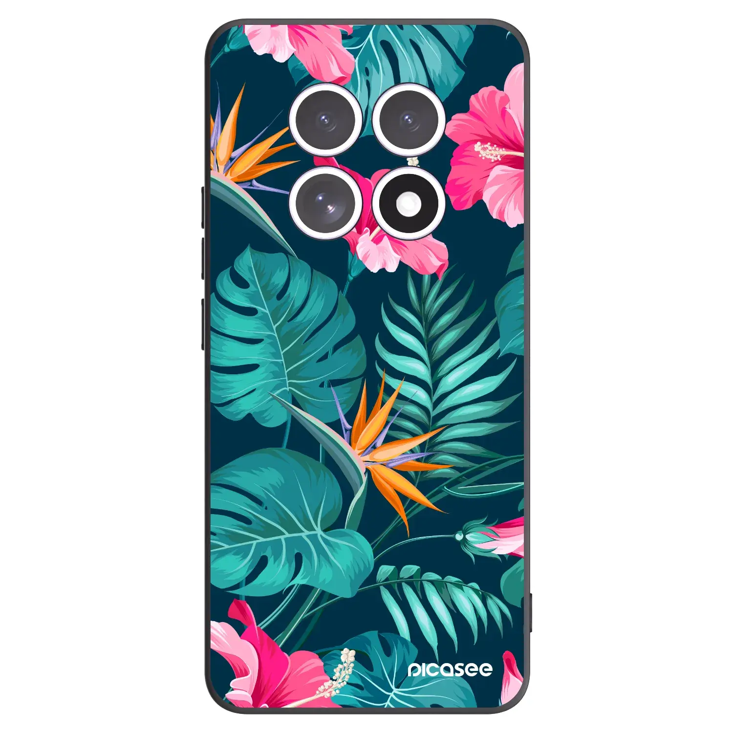 Silikonový černý obal pro Xiaomi Redmi Note 15 4G - Pink Monstera