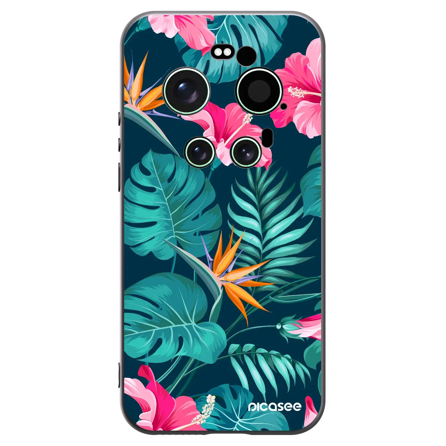 Silikonový černý obal pro Xiaomi 17 Ultra - Pink Monstera