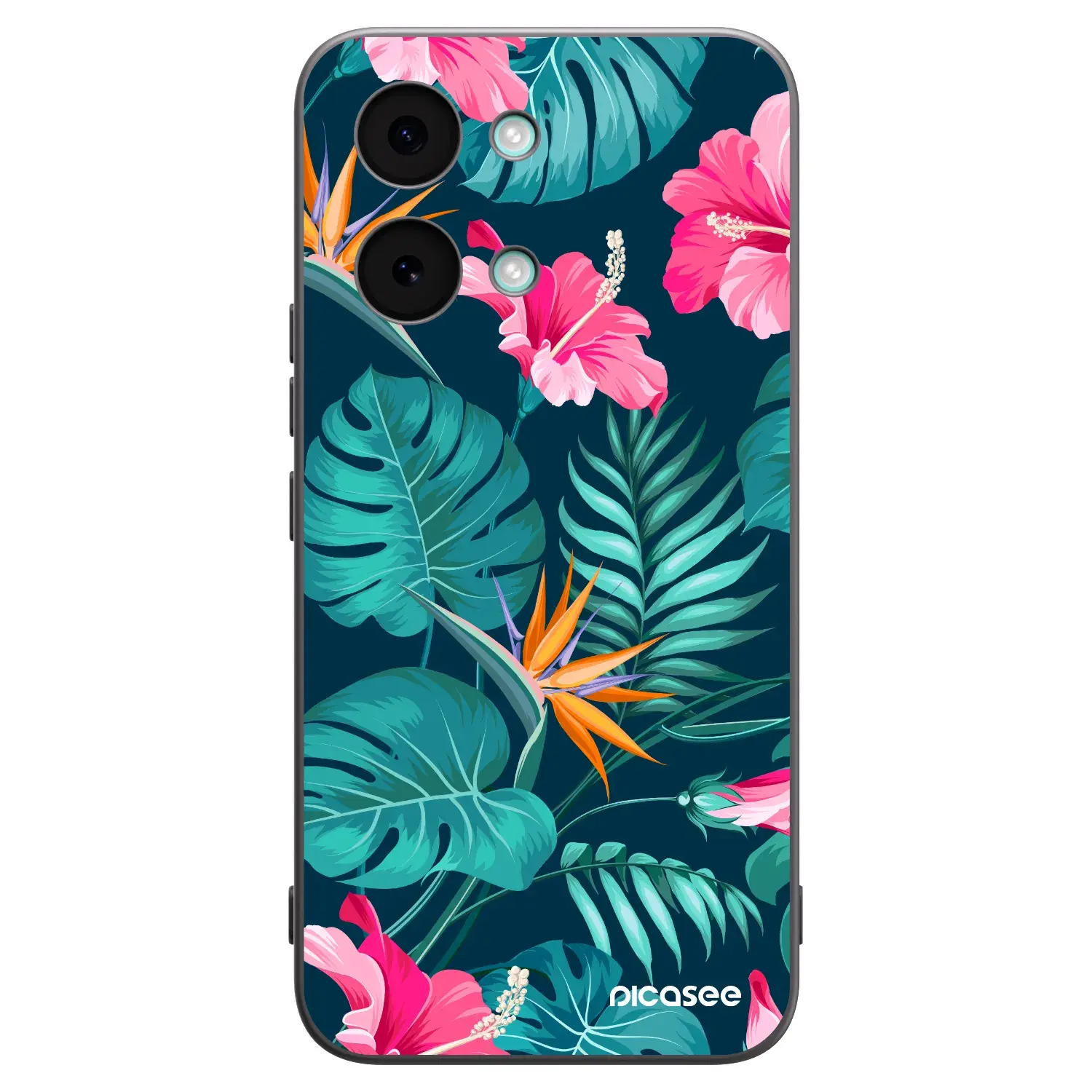 Silikonový černý obal pro Xiaomi Poco X8 Pro Max - Pink Monstera