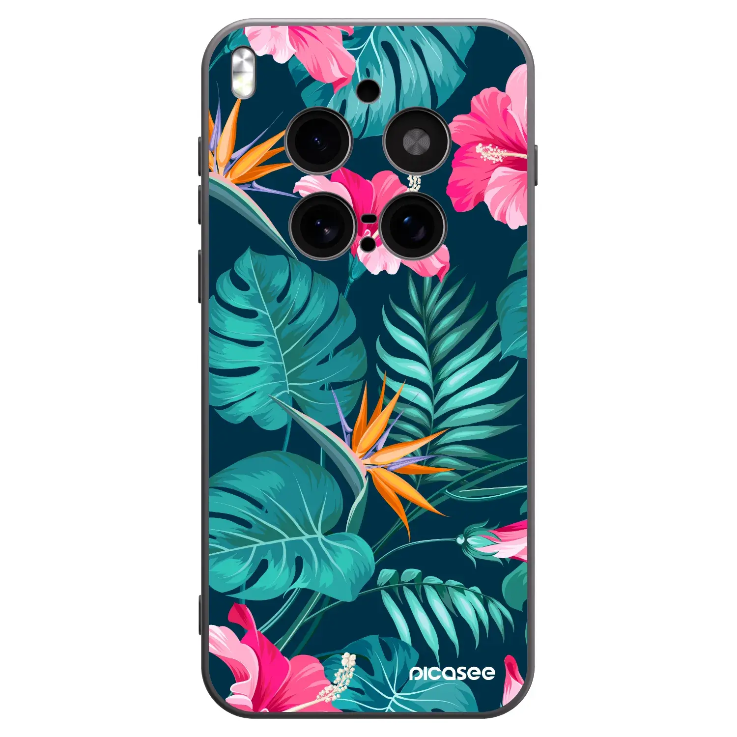 Silikonový černý obal pro Vivo X300 Pro - Pink Monstera