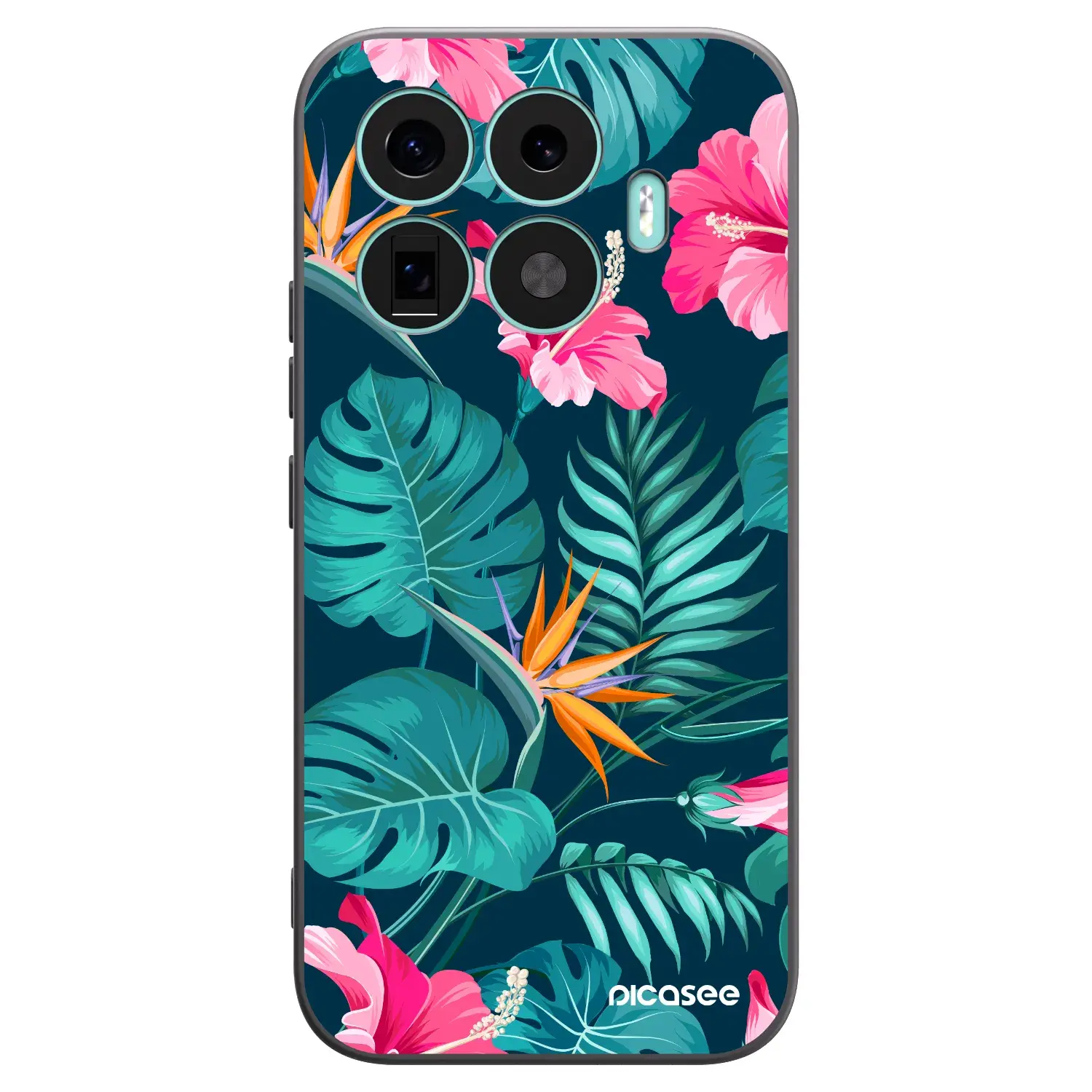 Silikonový černý obal pro Xiaomi 17T - Pink Monstera