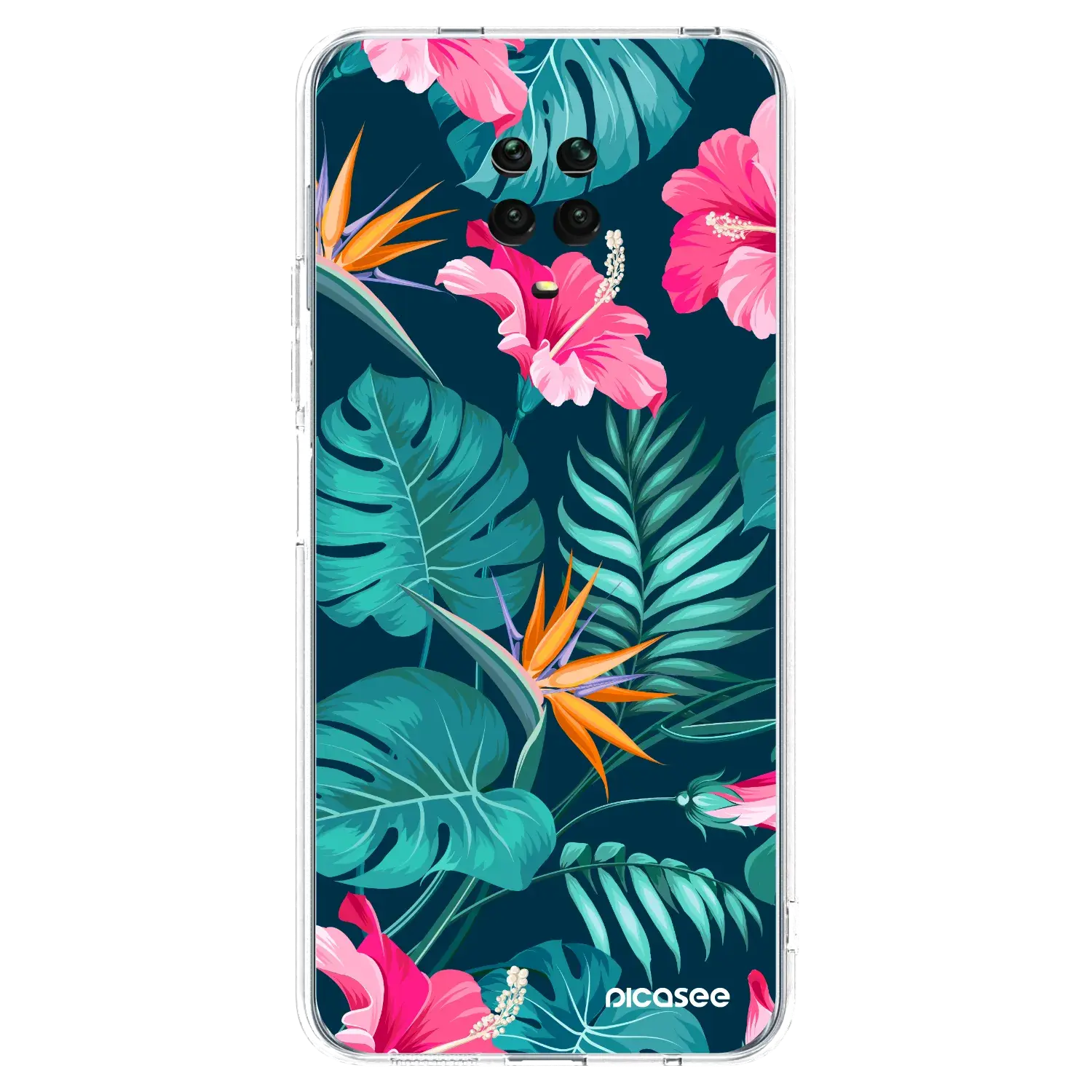 Silikonový průhledný obal pro Xiaomi Redmi Note 9S - Pink Monstera