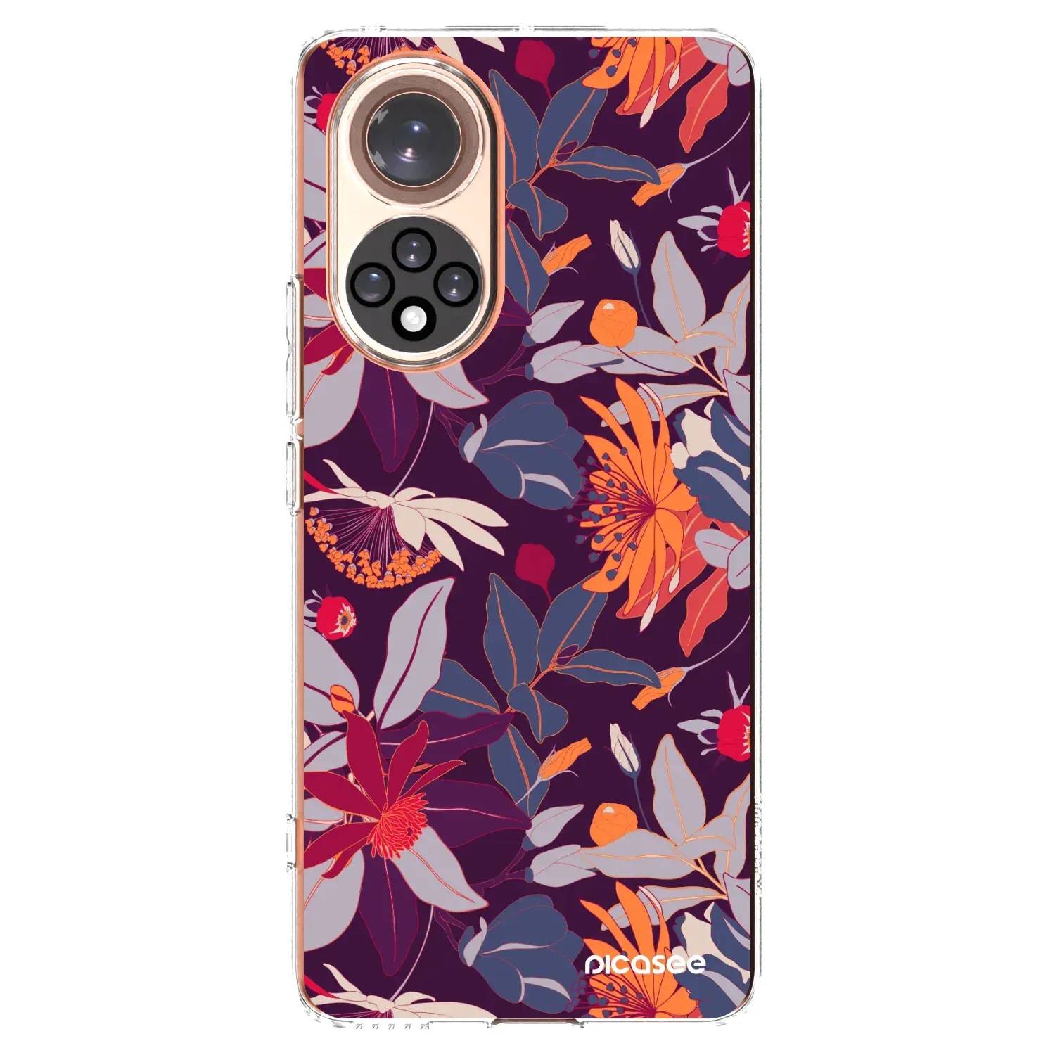 Silikonový průhledný obal pro Huawei Nova 9 - Purple Leaf
