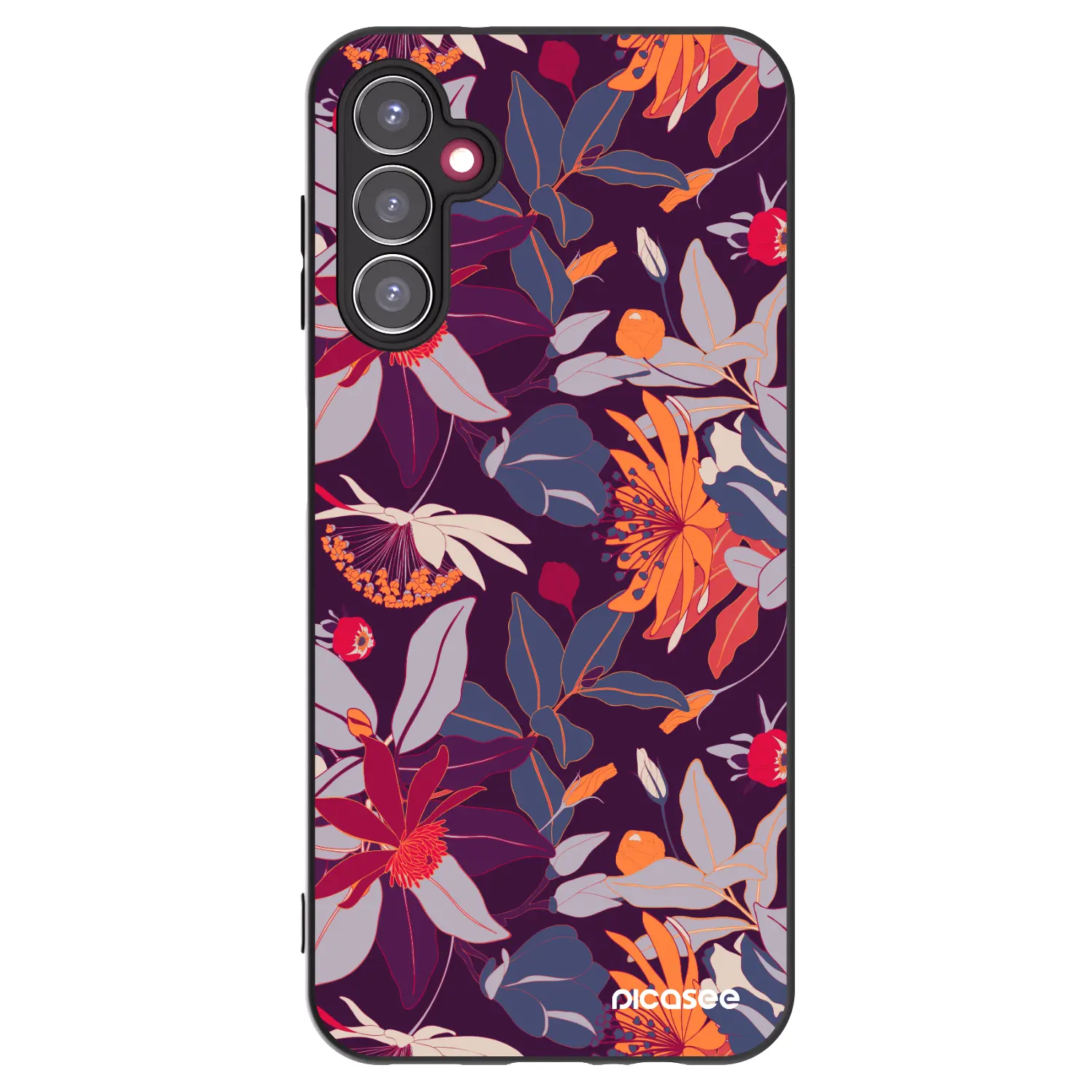 Silikonový černý obal pro Samsung Galaxy A14 5G A146P - Purple Leaf