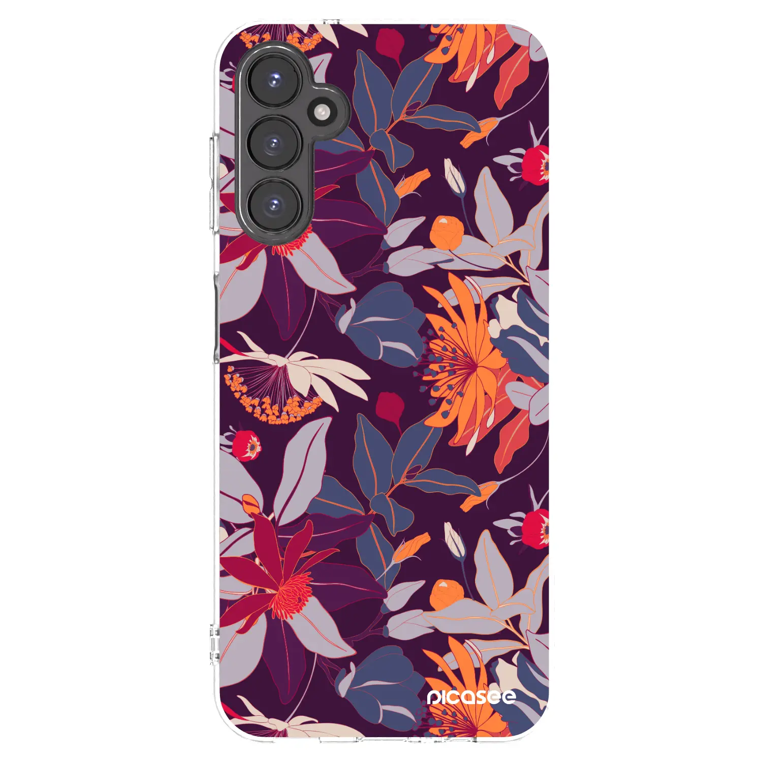 Silikonový průhledný obal pro Samsung Galaxy A14 5G A146P - Purple Leaf