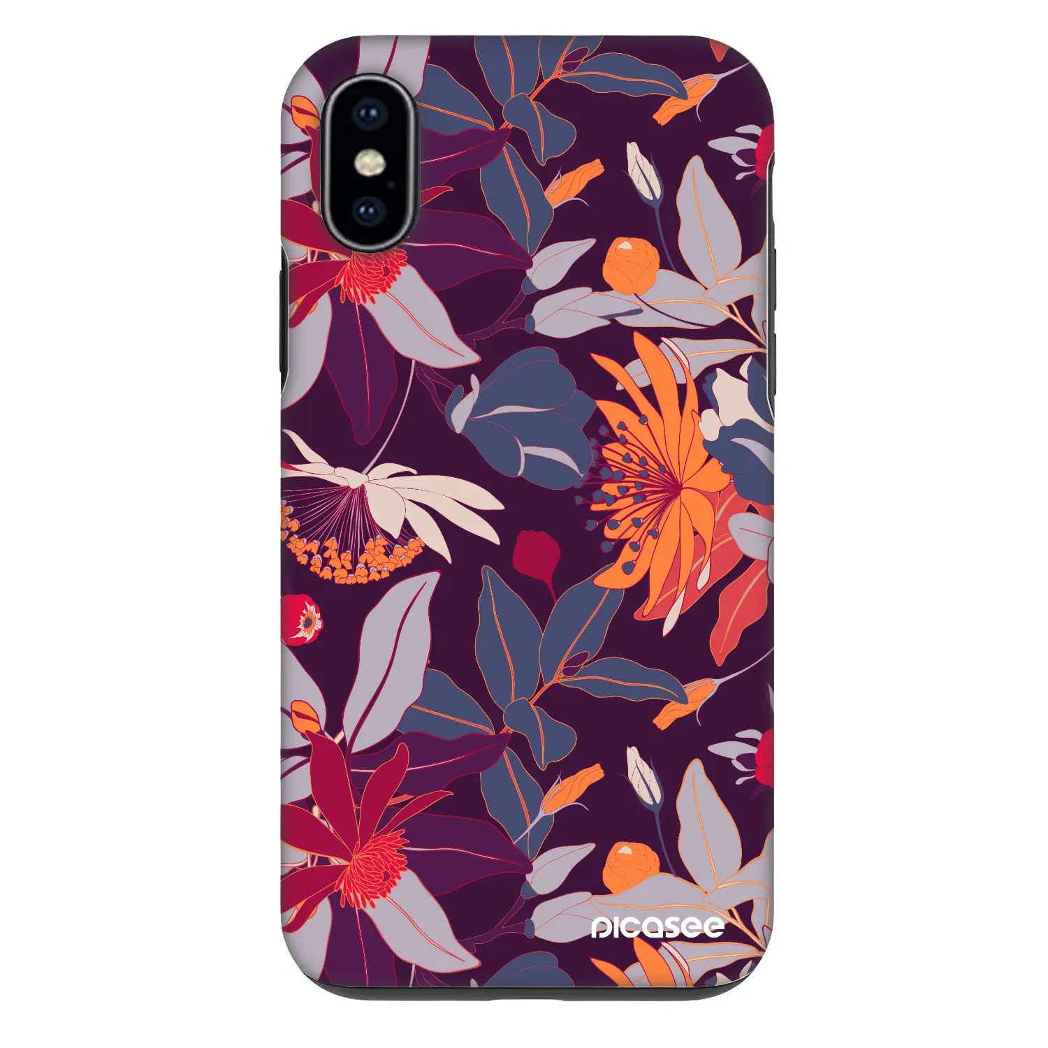 Fashion Case pro Apple iPhone X/XS - Purple Leaf