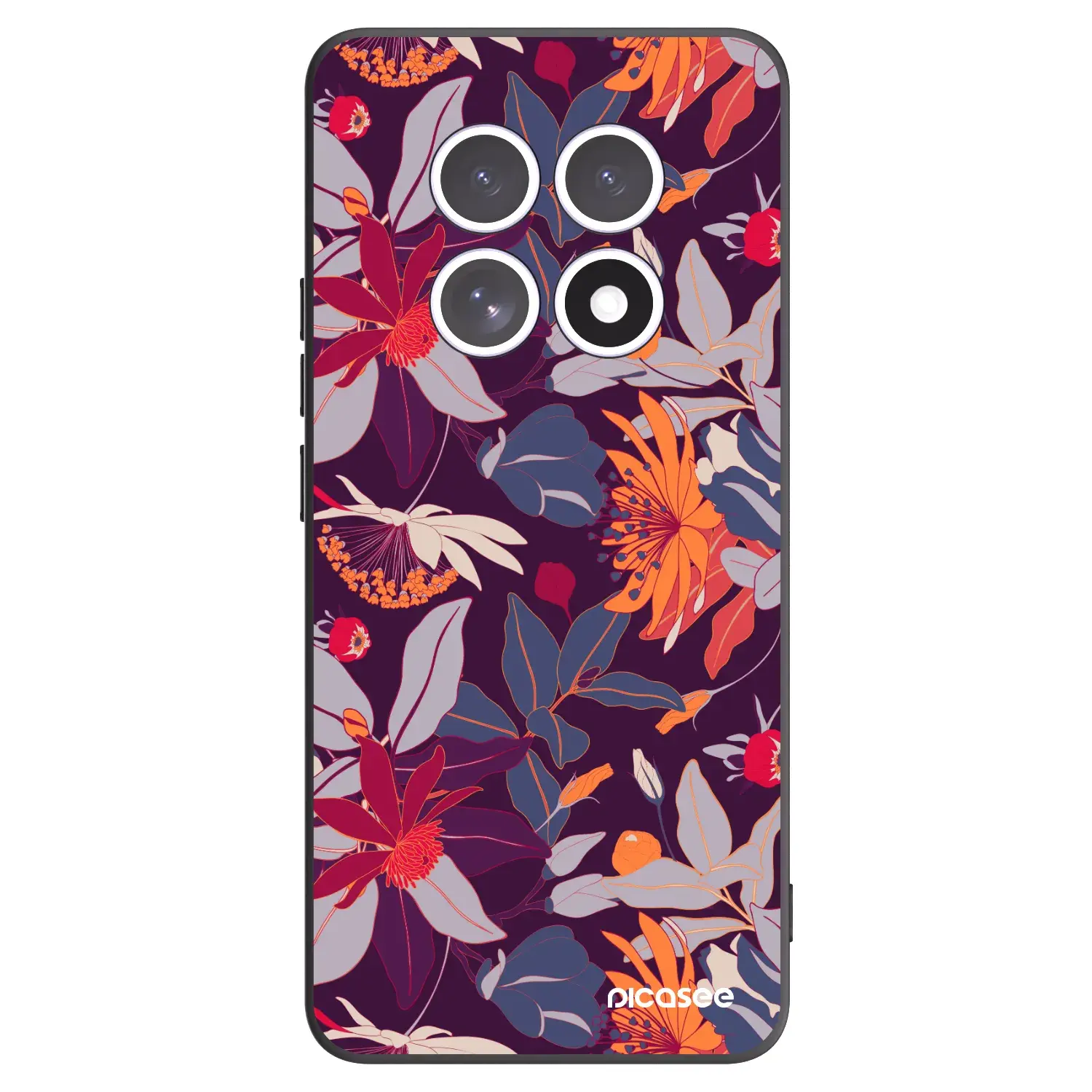 Silikonový černý obal pro Xiaomi Redmi Note 15 4G - Purple Leaf