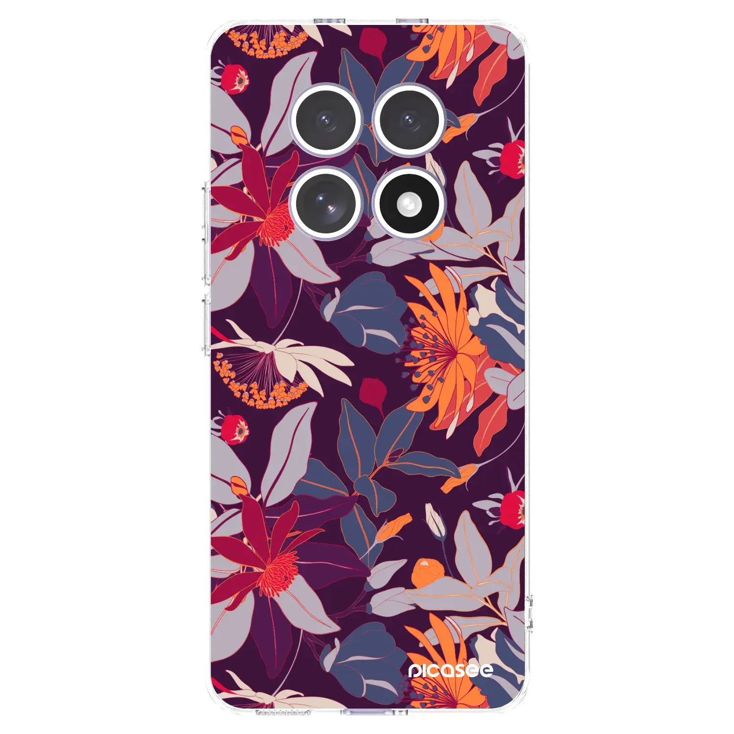 Silikonový průhledný obal pro Xiaomi Redmi Note 15 4G - Purple Leaf