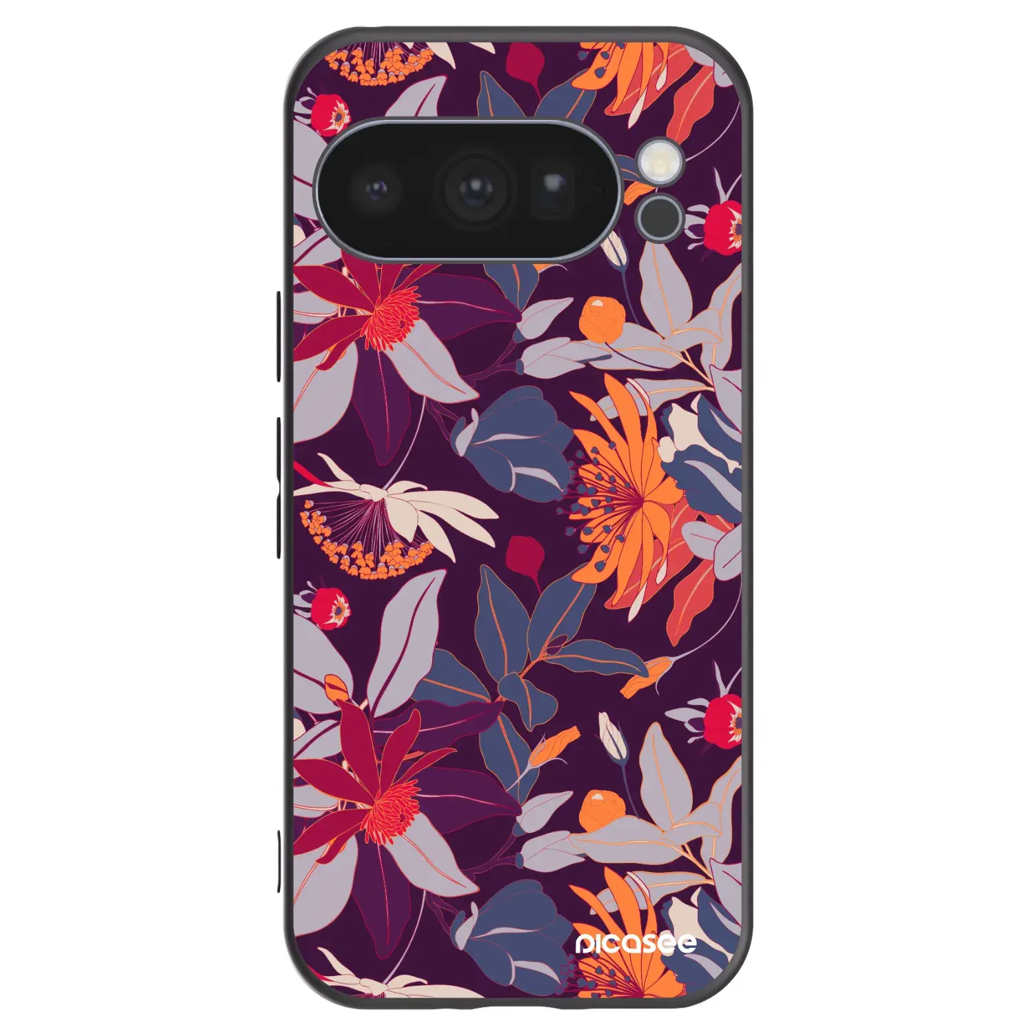 Silikonový černý obal pro Google Pixel 10 Pro - Purple Leaf