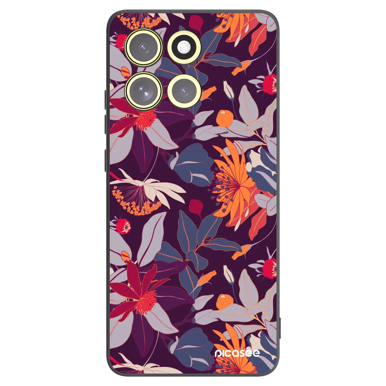 Silikonový černý obal pro Motorola Moto G86 Power 5G - Purple Leaf