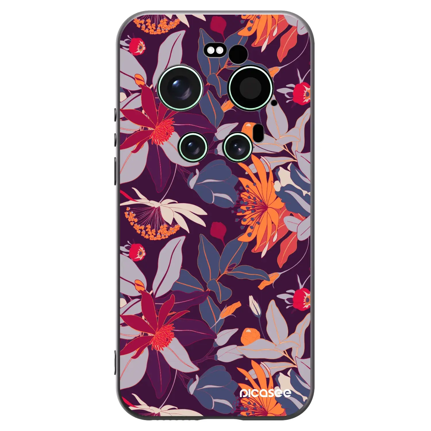 Silikonový černý obal pro Xiaomi 17 Ultra - Purple Leaf