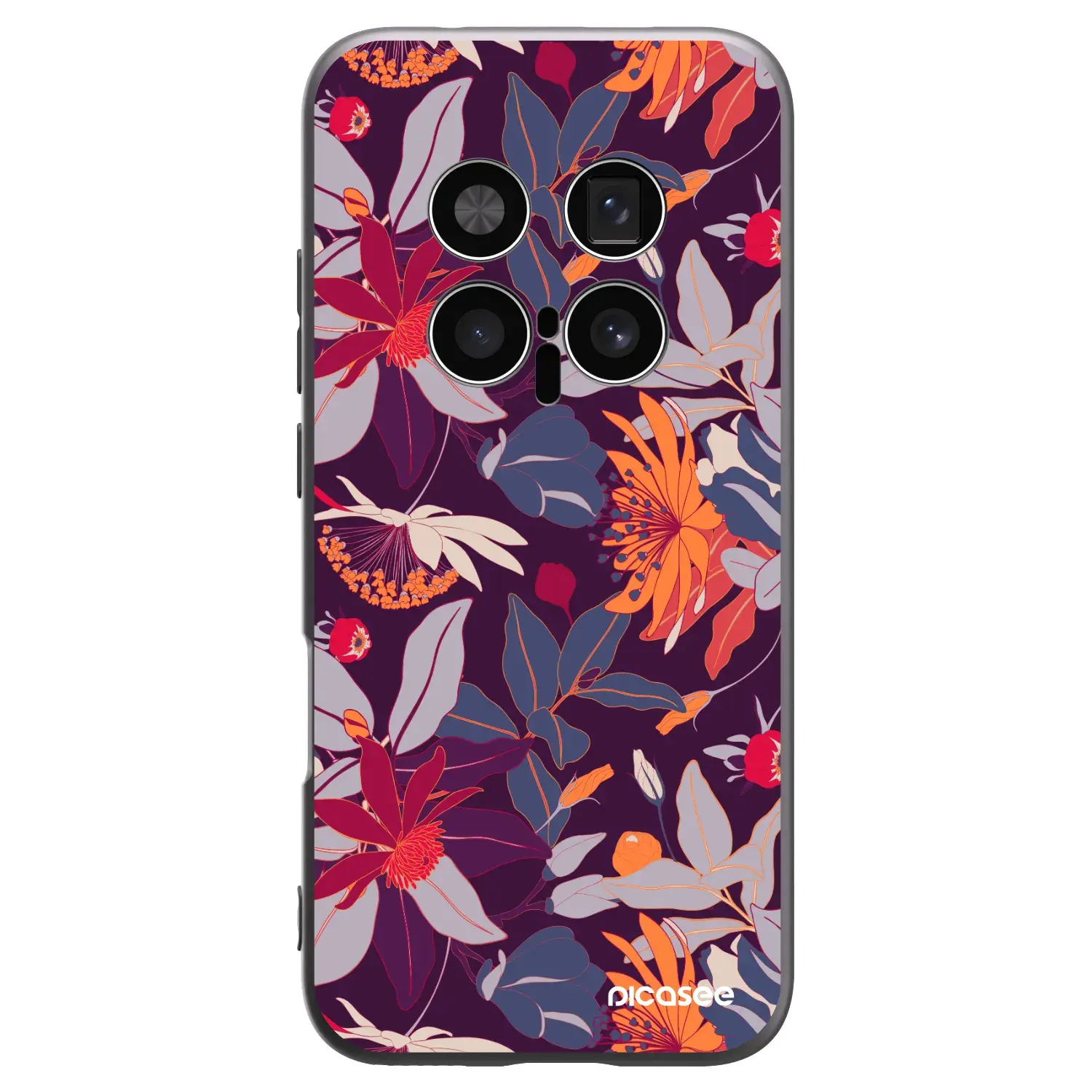 Silikonový černý obal pro Honor Magic8 Pro 5G - Purple Leaf