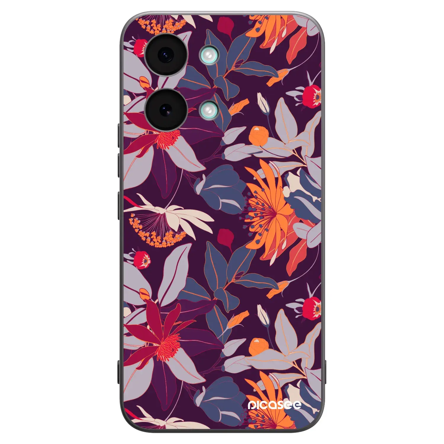 Silikonový černý obal pro Xiaomi Poco X8 Pro Max - Purple Leaf
