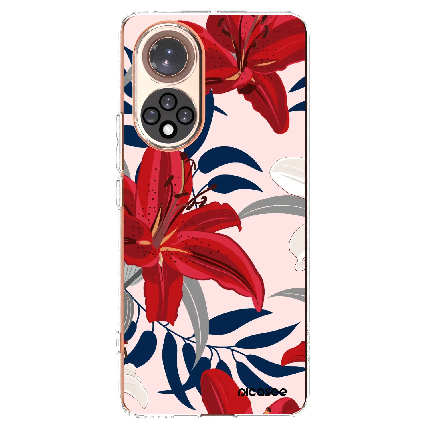Silikonový průhledný obal pro Huawei Nova 9 - Red Lily