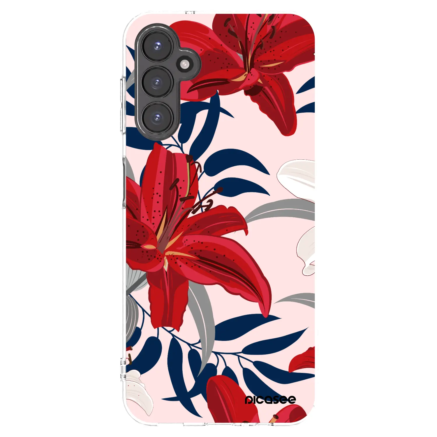 Silikonový průhledný obal pro Samsung Galaxy A14 5G A146P - Red Lily