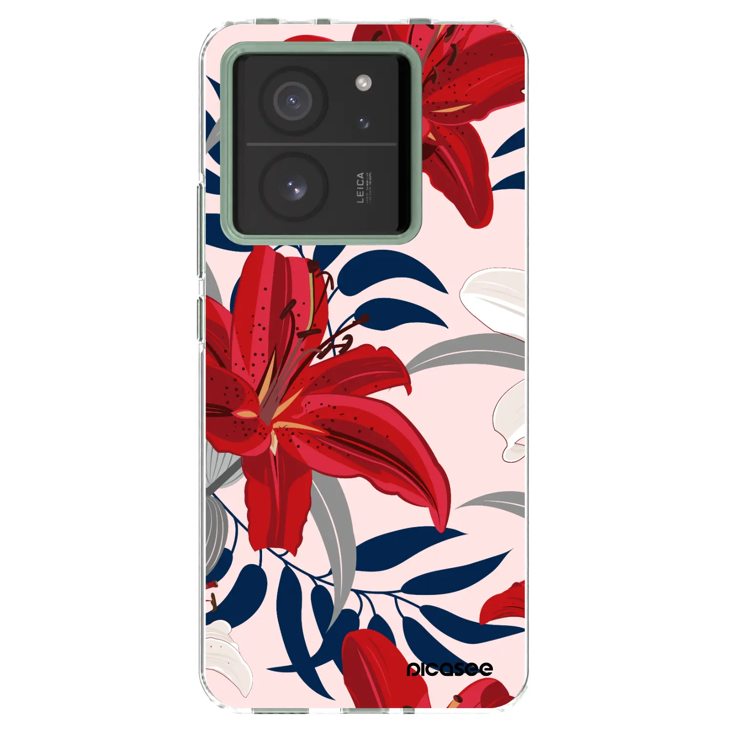 Silikonový průhledný obal pro Xiaomi 13T Pro - Red Lily