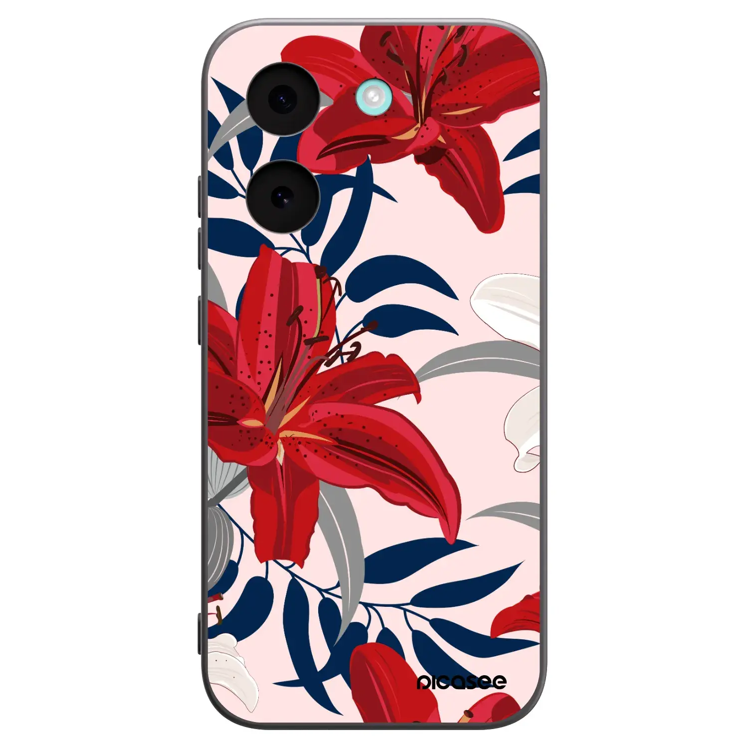 Silikonový černý obal pro Xiaomi Poco X8 Pro - Red Lily
