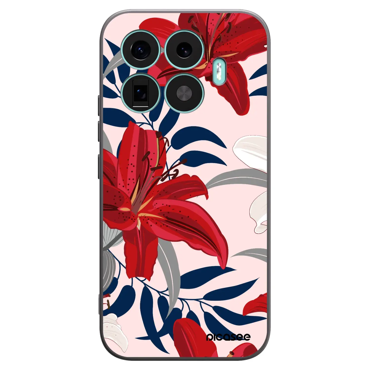 Silikonový černý obal pro Xiaomi 17T - Red Lily