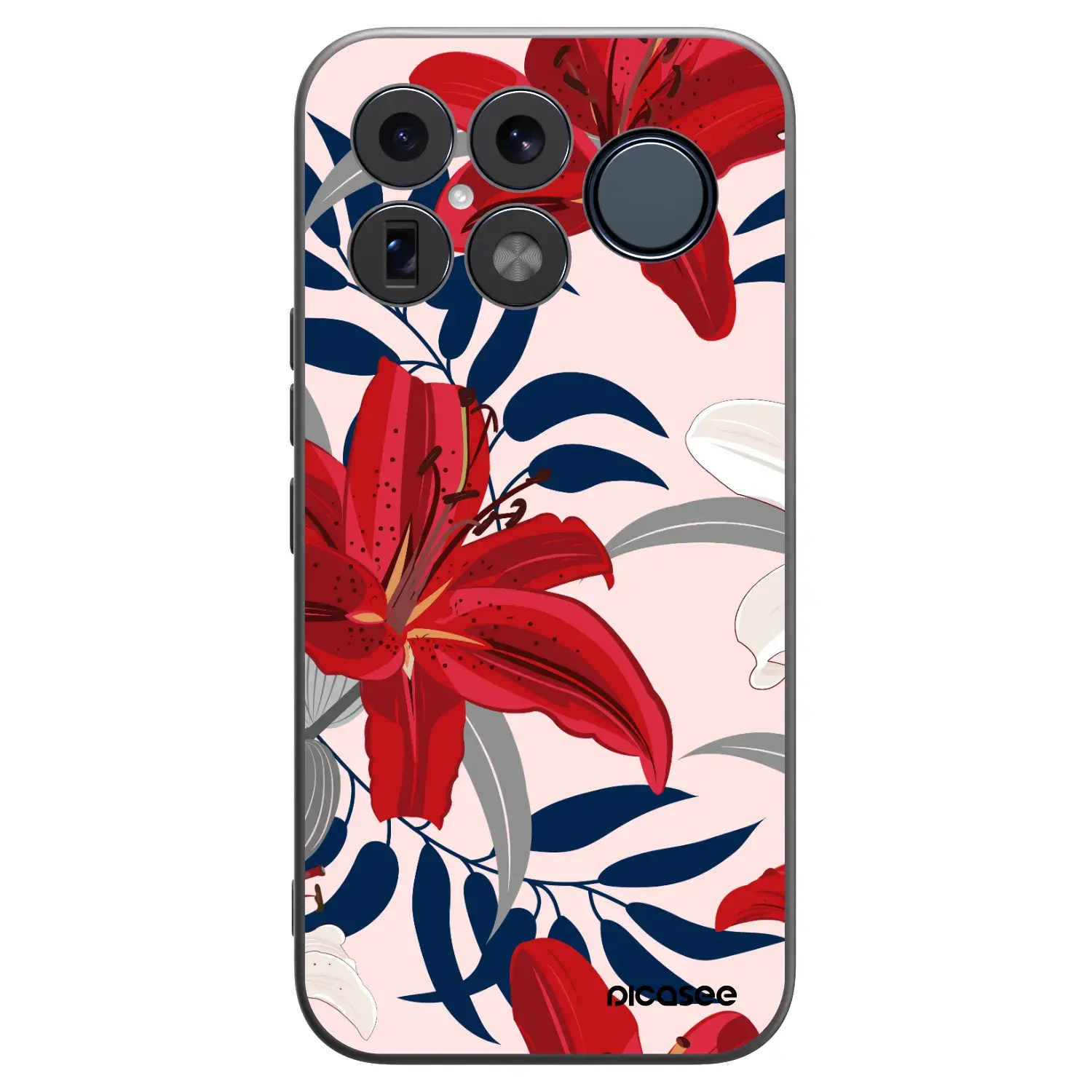 Silikonový černý obal pro Xiaomi Poco F8 Ultra - Red Lily