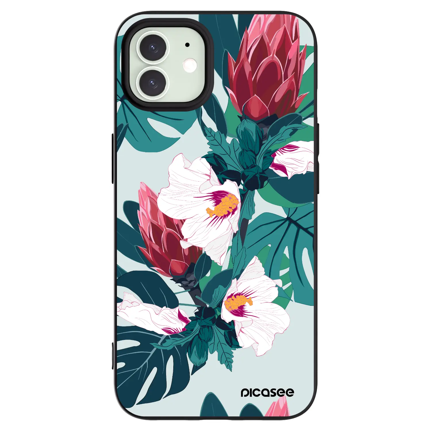 Silikonový černý obal pro Apple iPhone 12 Pro - Rhododendron