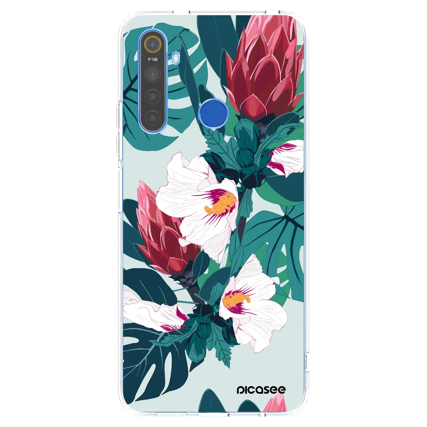 Silikonový průhledný obal pro Realme 5 - Rhododendron