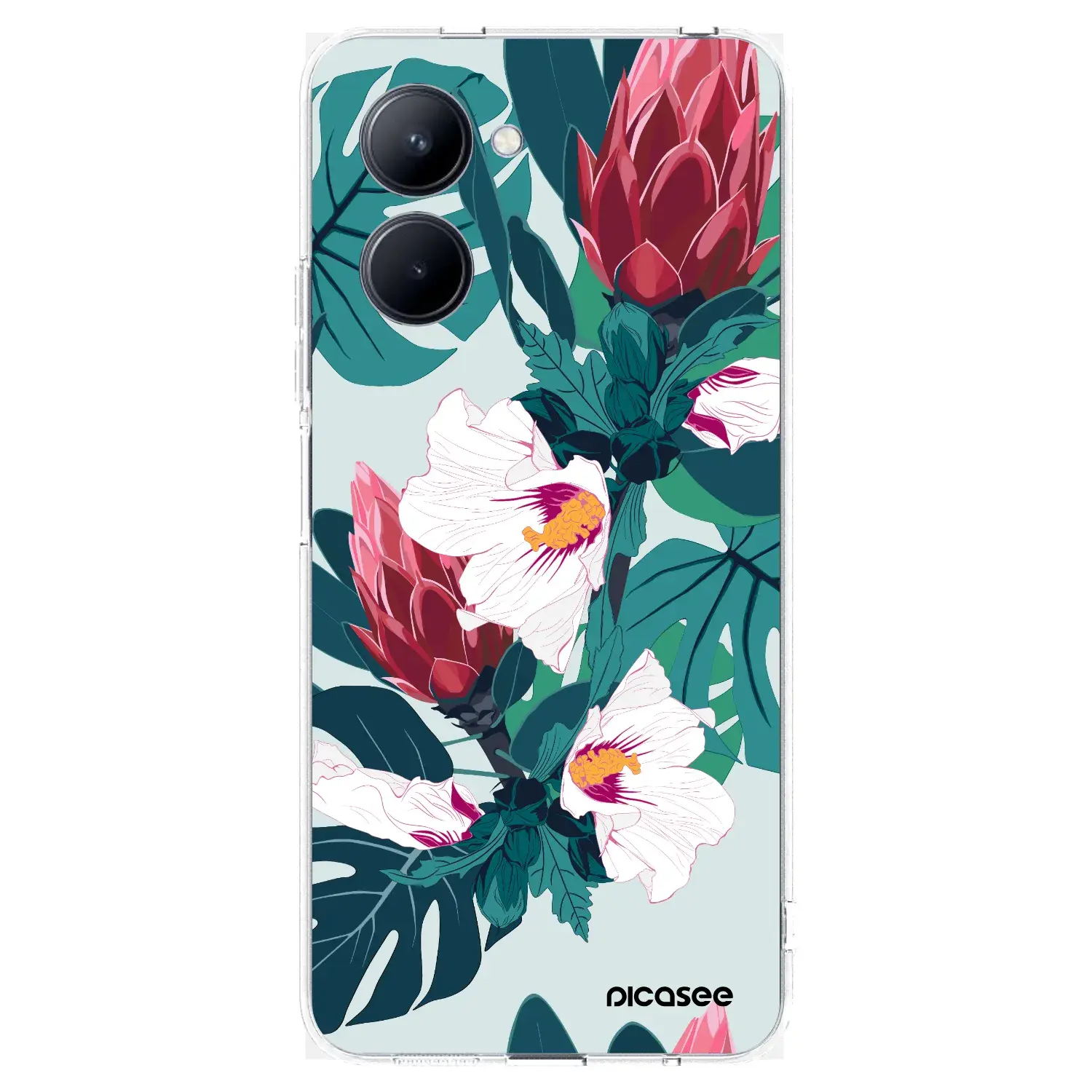 Silikonový průhledný obal pro Realme C33 (2023) - Rhododendron