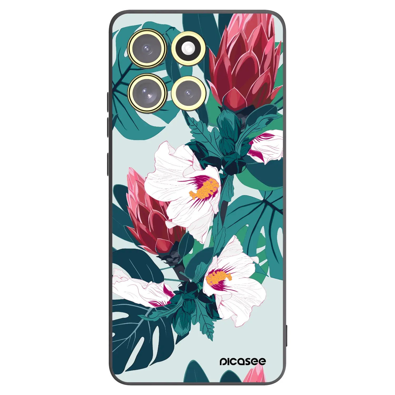 Silikonový černý obal pro Motorola Moto G86 Power 5G - Rhododendron