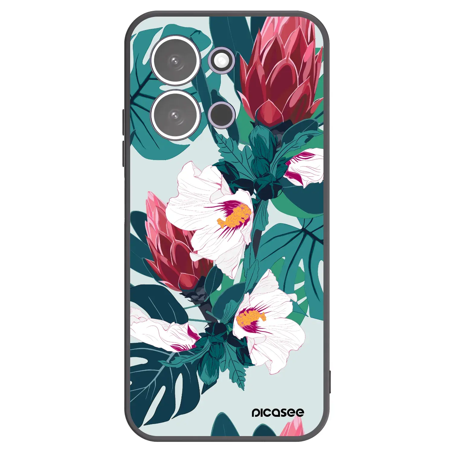 Silikonový černý obal pro Xiaomi Redmi 15C 5G - Rhododendron